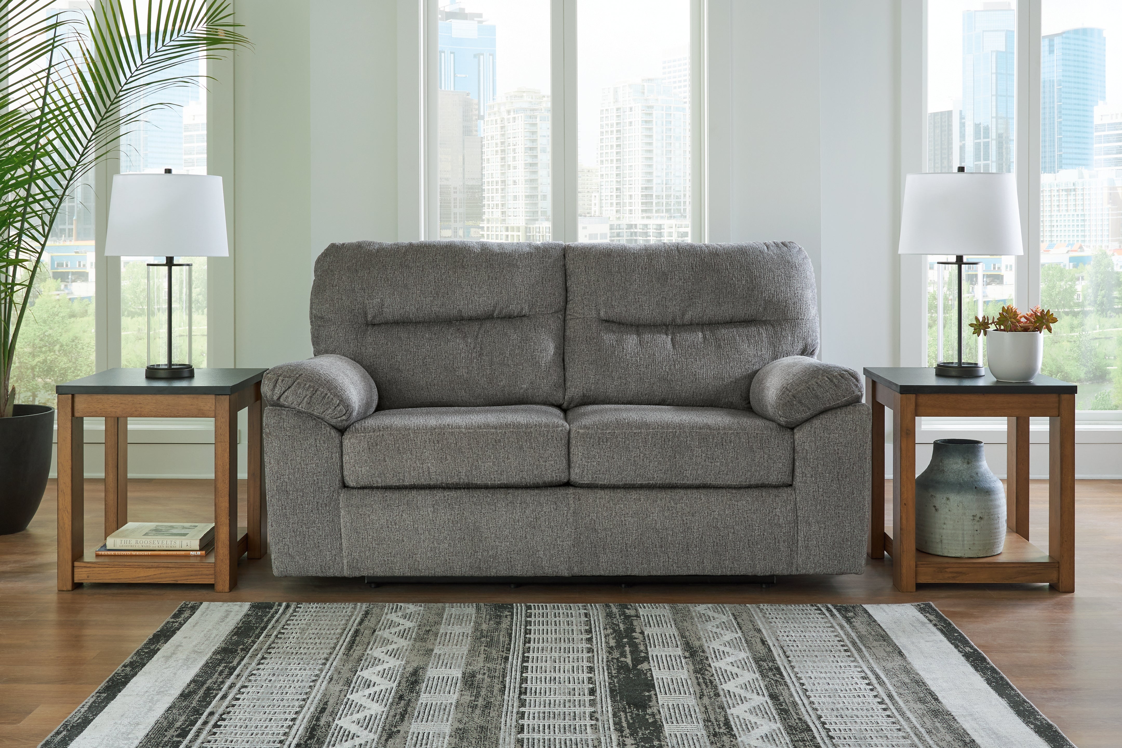A2Z Furniture - Ashley Furniture - Bindura Living Room - Glider Loveseat / Mineral - 3030578