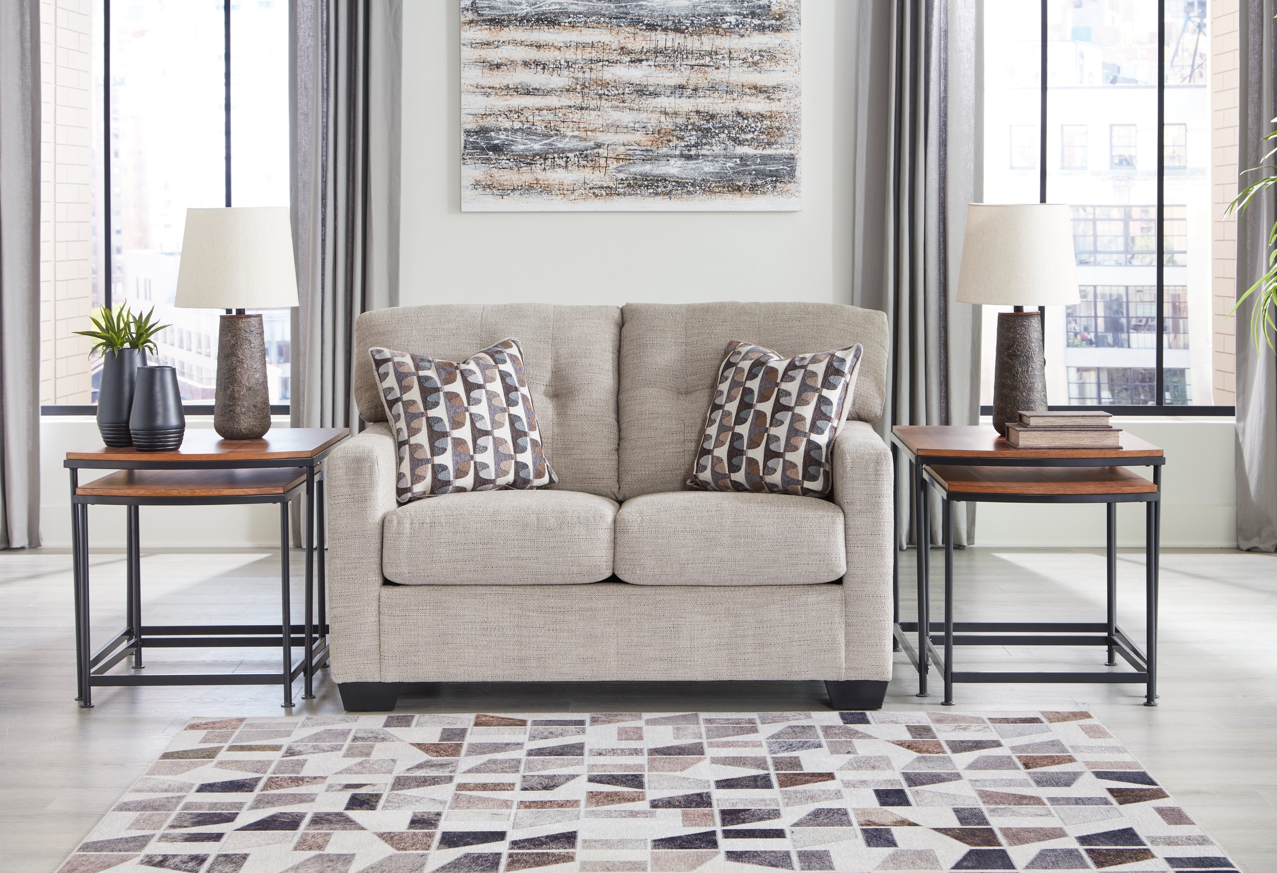 A2Z Furniture - Ashley Furniture - Mahoney Living Room - Loveseat / Pebble - 3100435