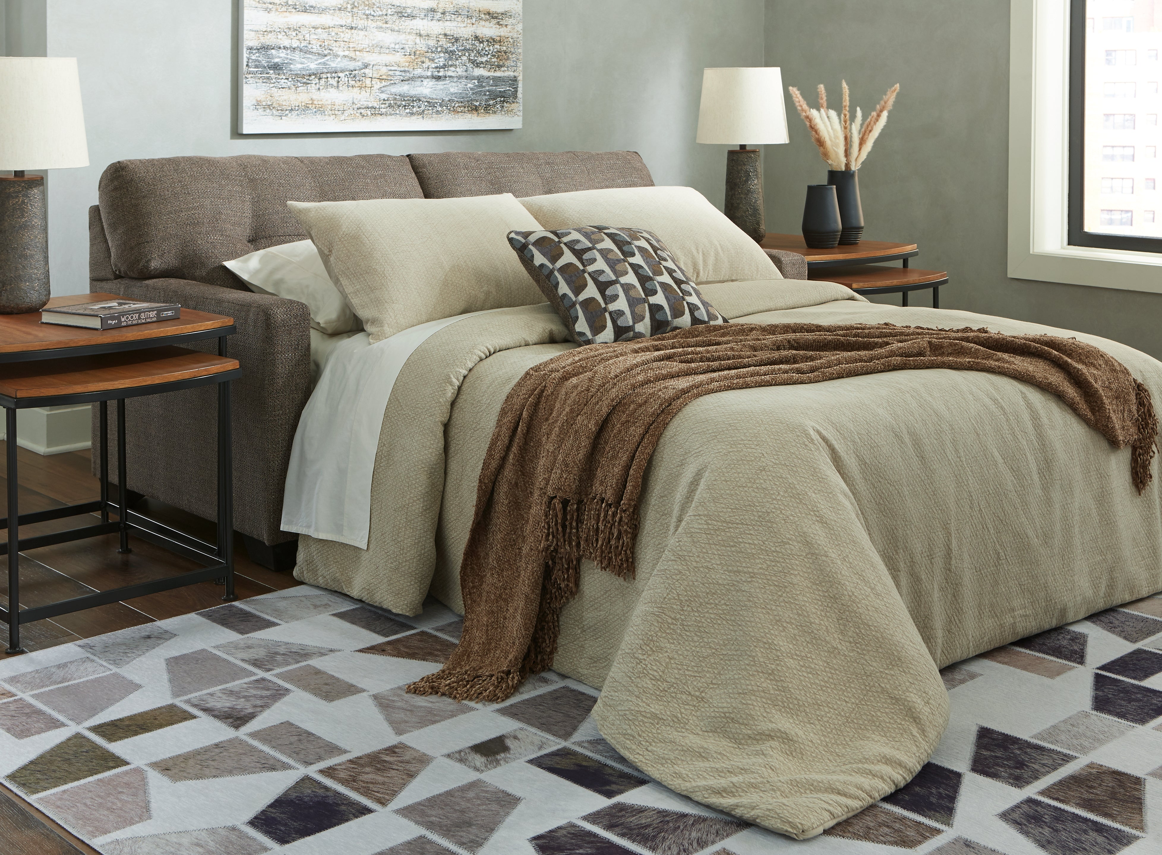 A2Z Furniture - Ashley Furniture - Mahoney Living Room - Full Sofa Sleeper / Chocolate - 3100536