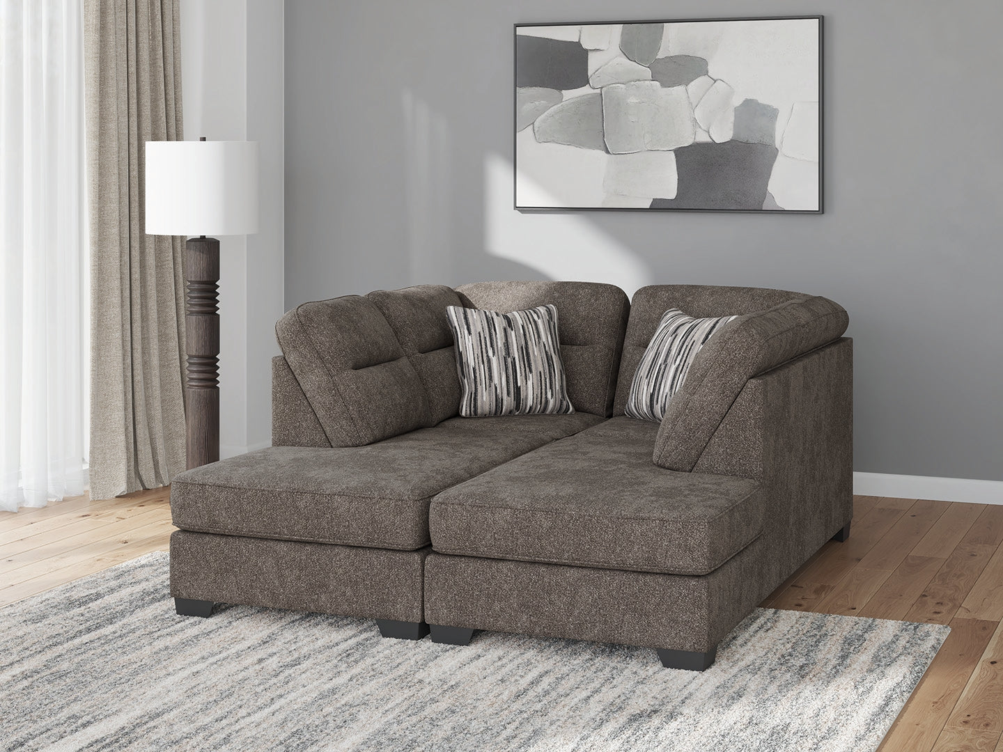 A2Z Furniture - Ashley Furniture - Olten Sectional - RAF 2-Piece Super Chaise / Graphite - 31305S3