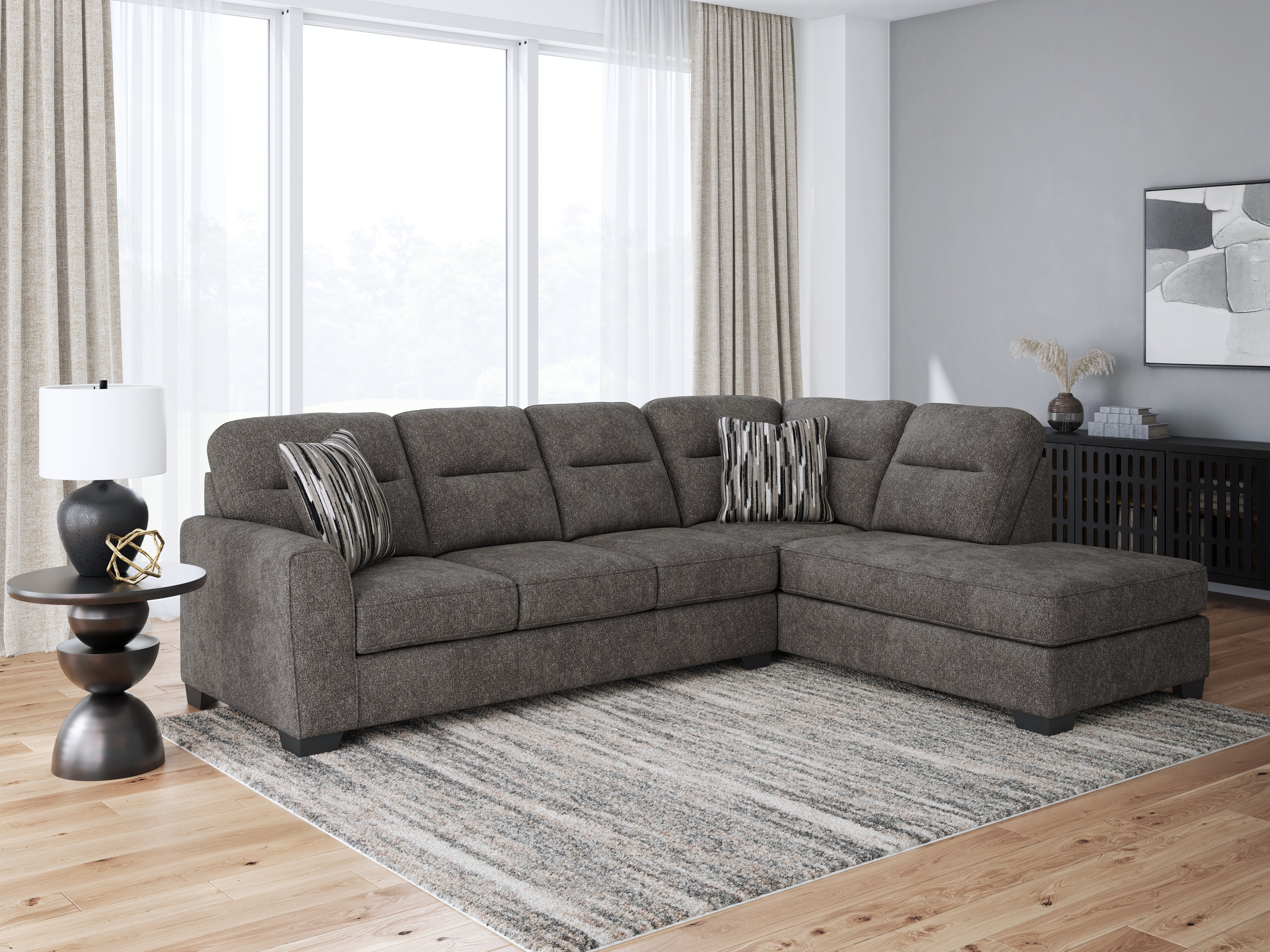 A2Z Furniture - Ashley Furniture - Olten Sectional - LAF 2-Piece Sectional with Chaise / Graphite - 31305S2