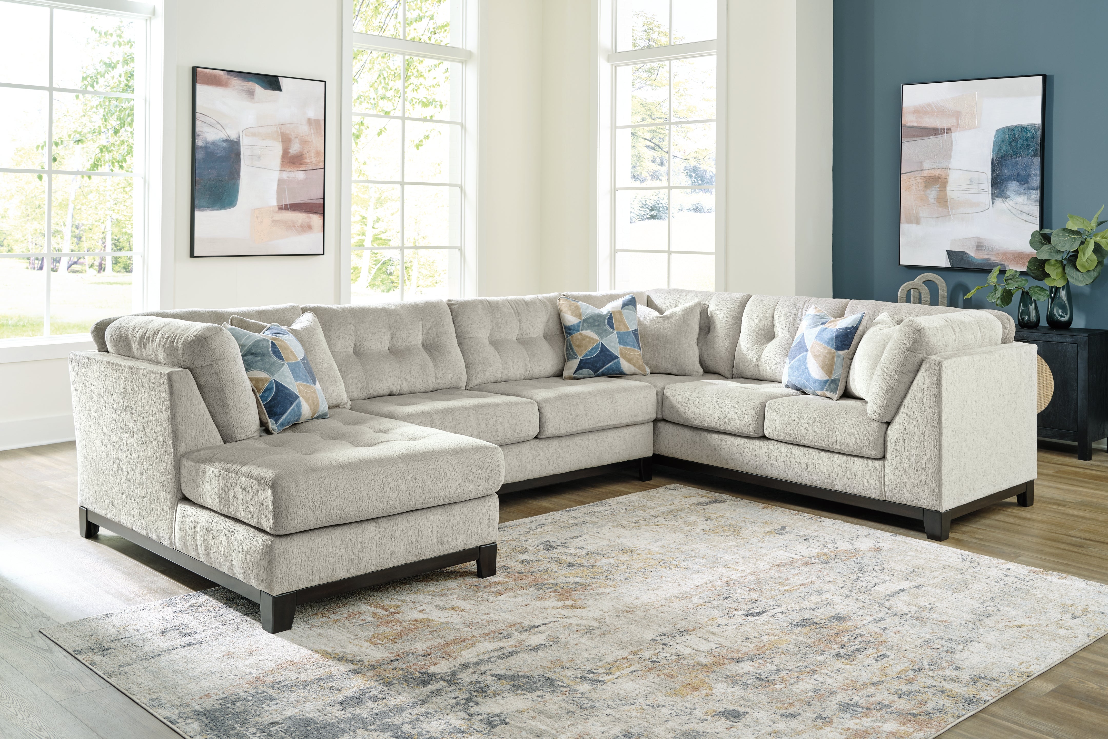 A2Z Furniture - Ashley Furniture - Maxon Place Sectional - RAF 3-Piece Sectional with Chaise / Stone - 33004S1