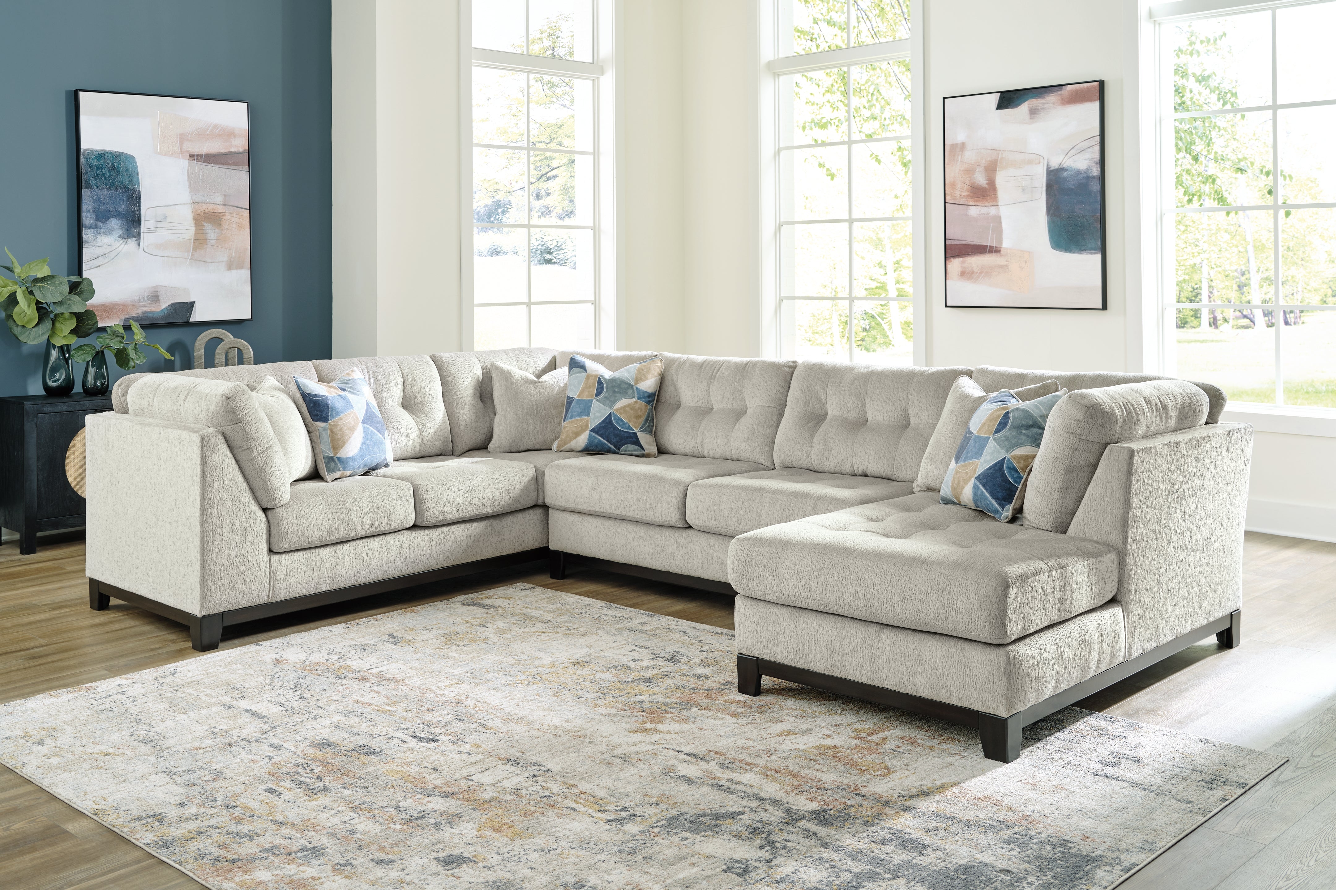 A2Z Furniture - Ashley Furniture - Maxon Place Sectional - 3-Piece Sectional with Chaise / Stone - 33004S2