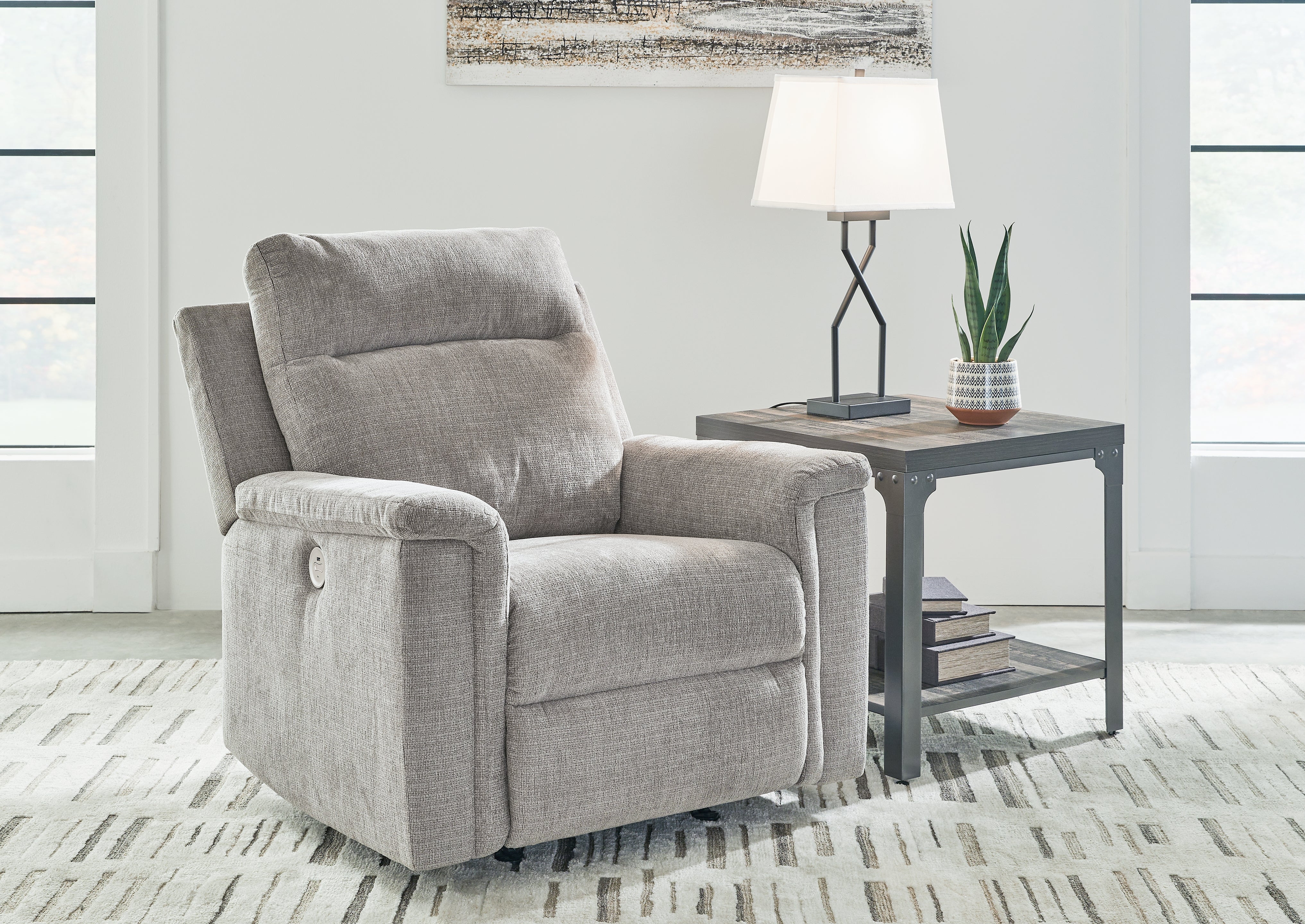 A2Z Furniture - Ashley Furniture - Barnsana Living Room - Power Rocker Recliner / Ash - 3320198