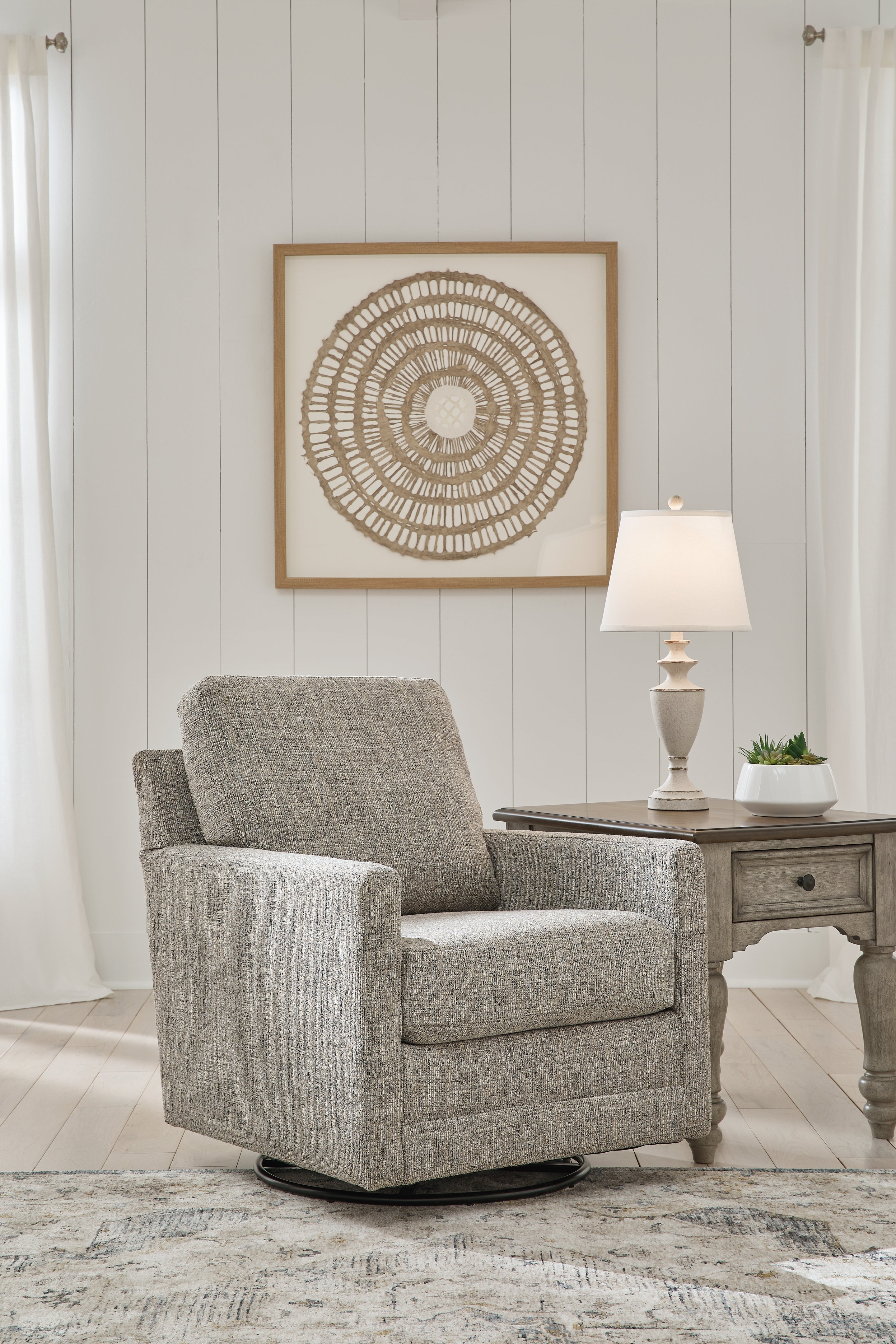 A2Z Furniture - Ashley Furniture - Bralynn Living Room - Swivel Glider Accent Chair / Linen - 3510342