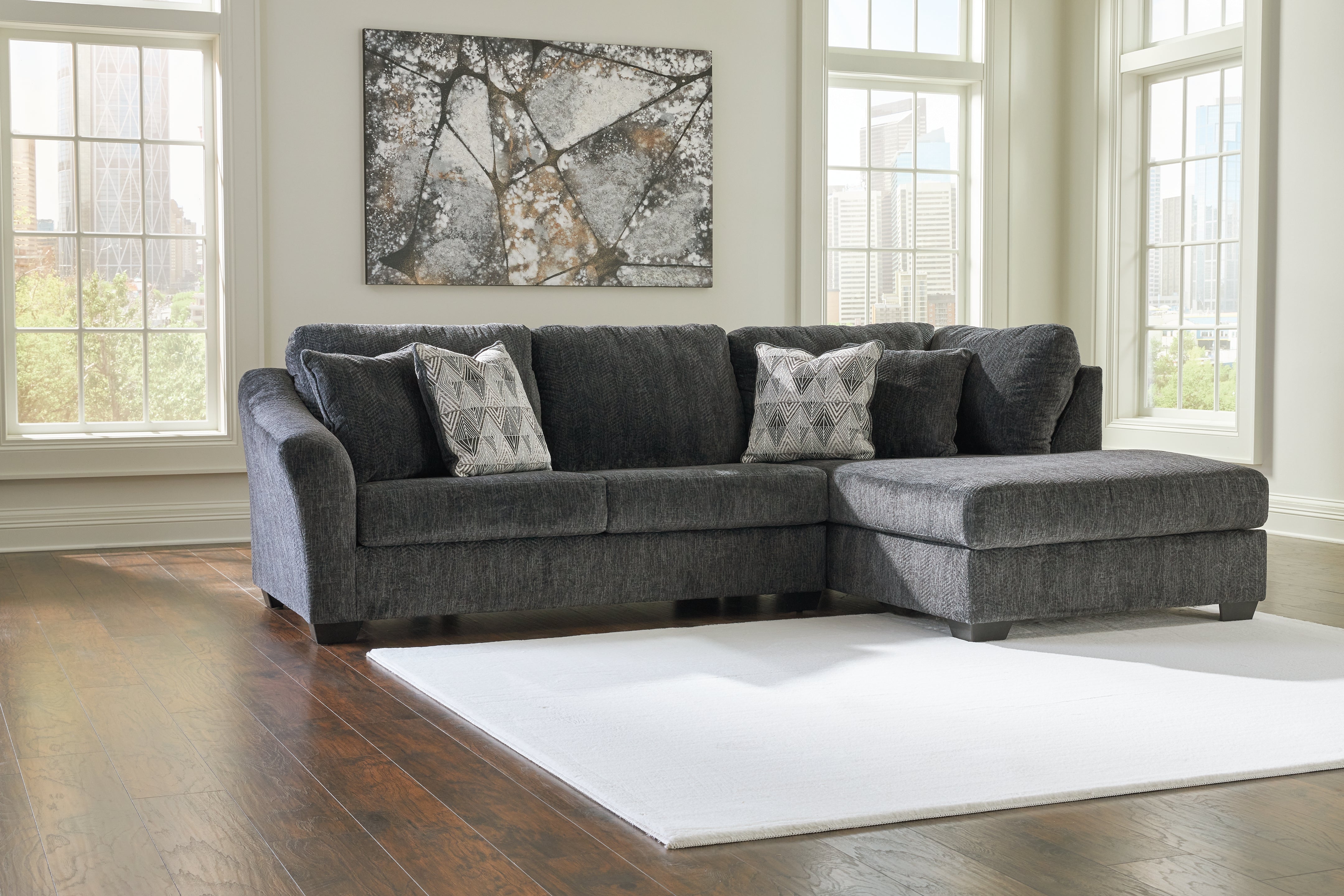 A2Z Furniture - Ashley Furniture - Biddeford Sectional - LAF 2-Piece Sectional with Chaise / Shadow - 35504S2
