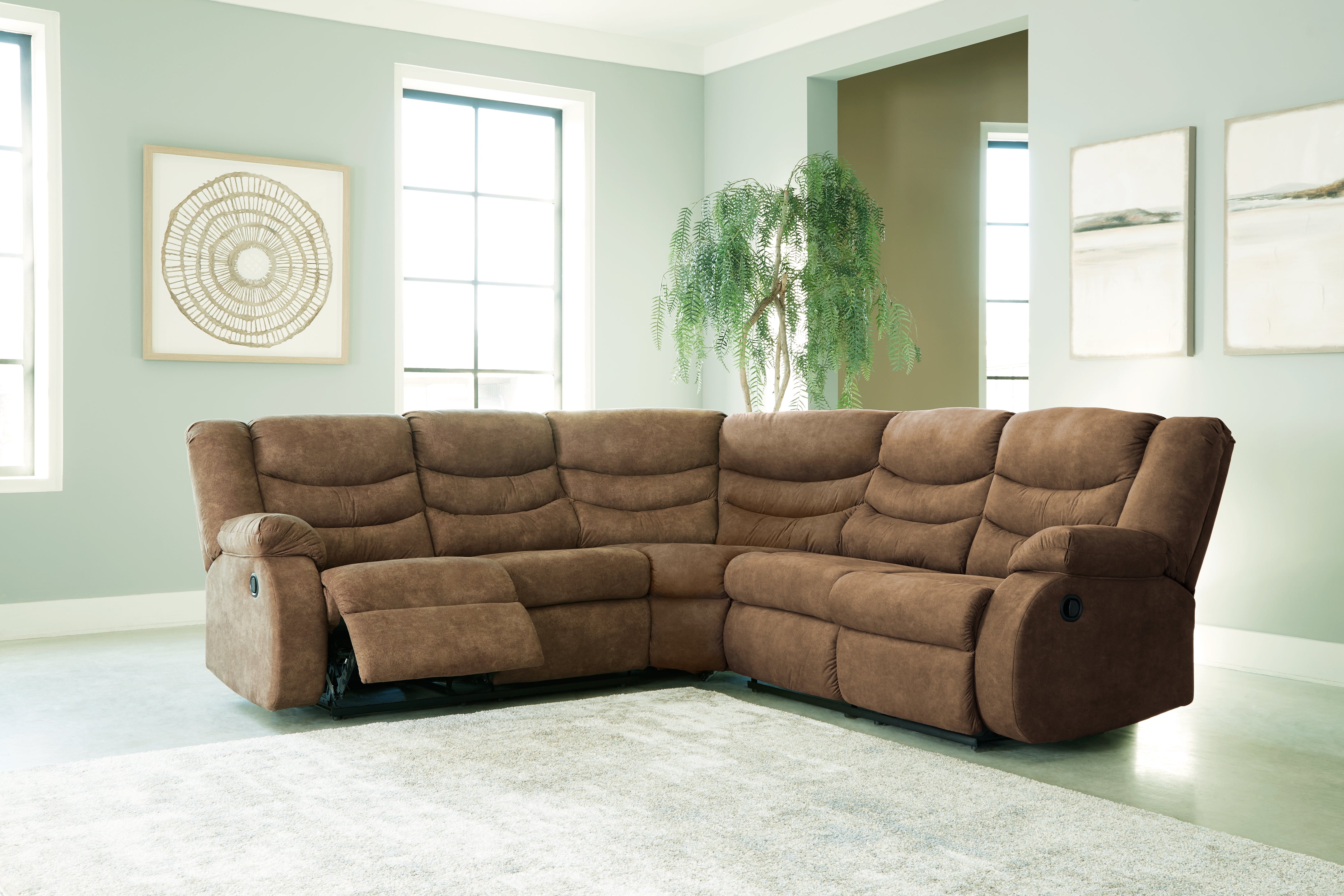 A2Z Furniture - Ashley Furniture - Partymate Sectional - 2-Piece Reclining Sectional / Brindle - 36902S2