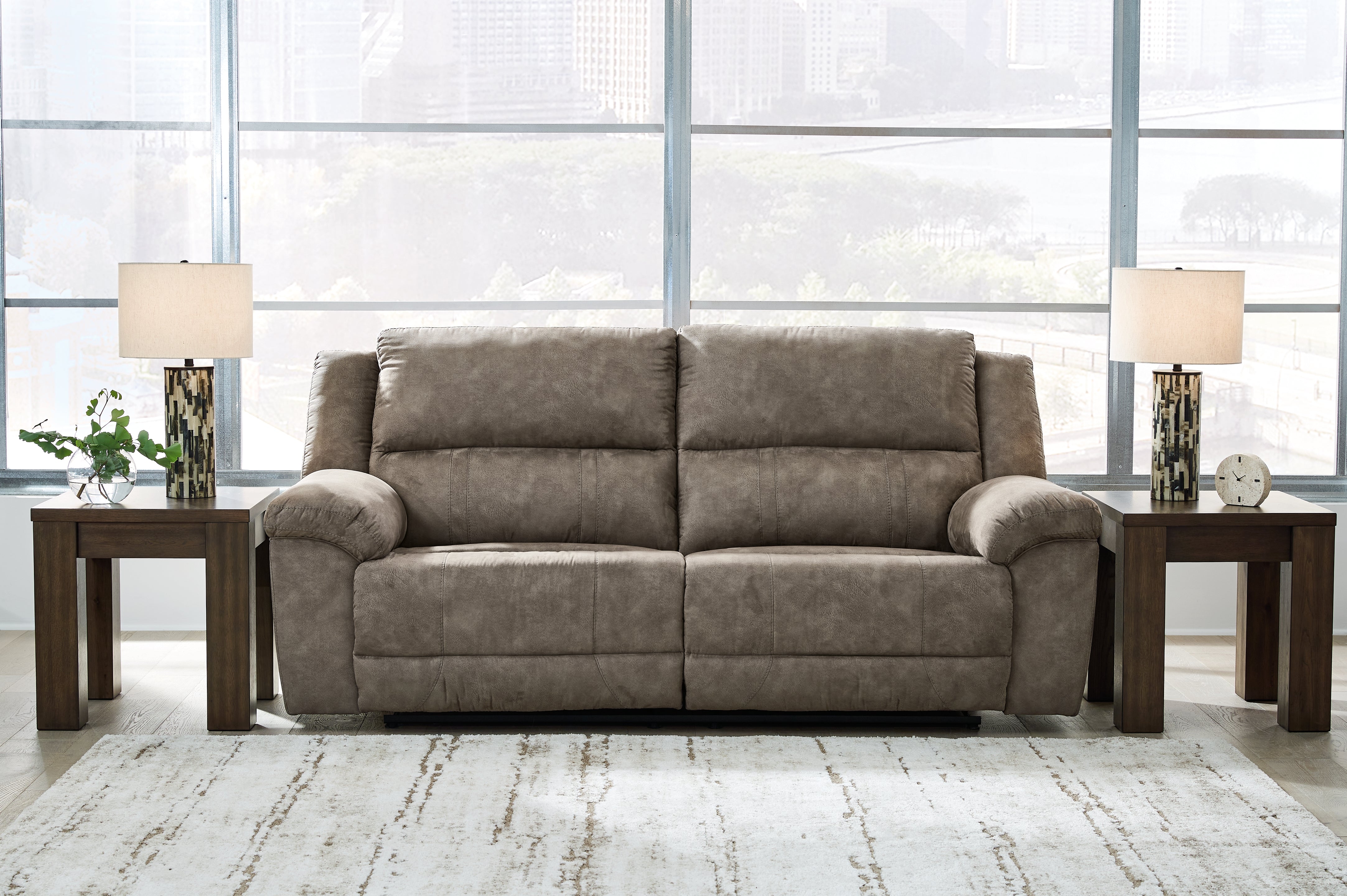 A2Z Furniture - Ashley Furniture - Laresview Living Room - 2 Seat Reclining Sofa / Fossil - 3720381
