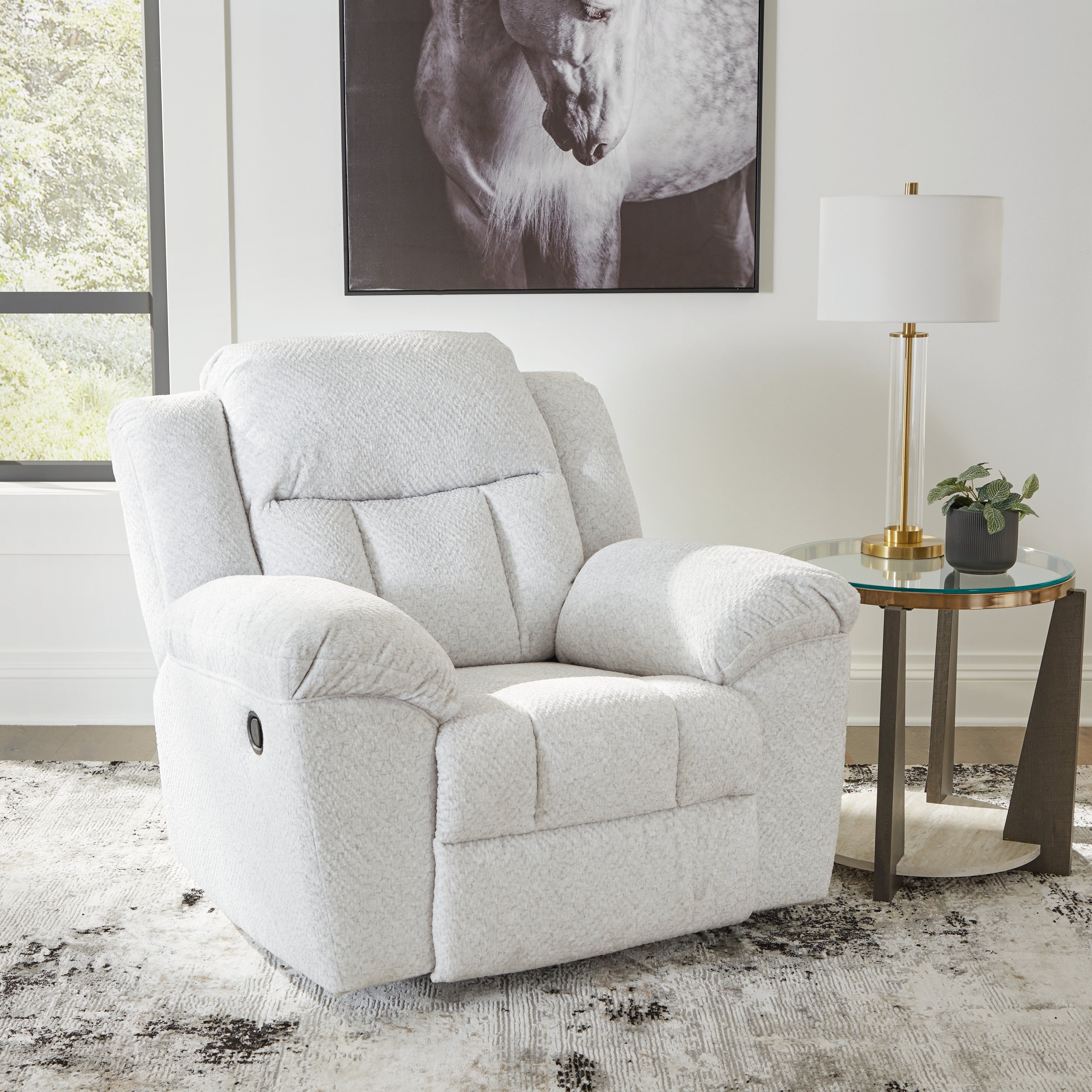 A2Z Furniture - Ashley Furniture - Frohn Living Room - Rocker Recliner / Snow - 3740525