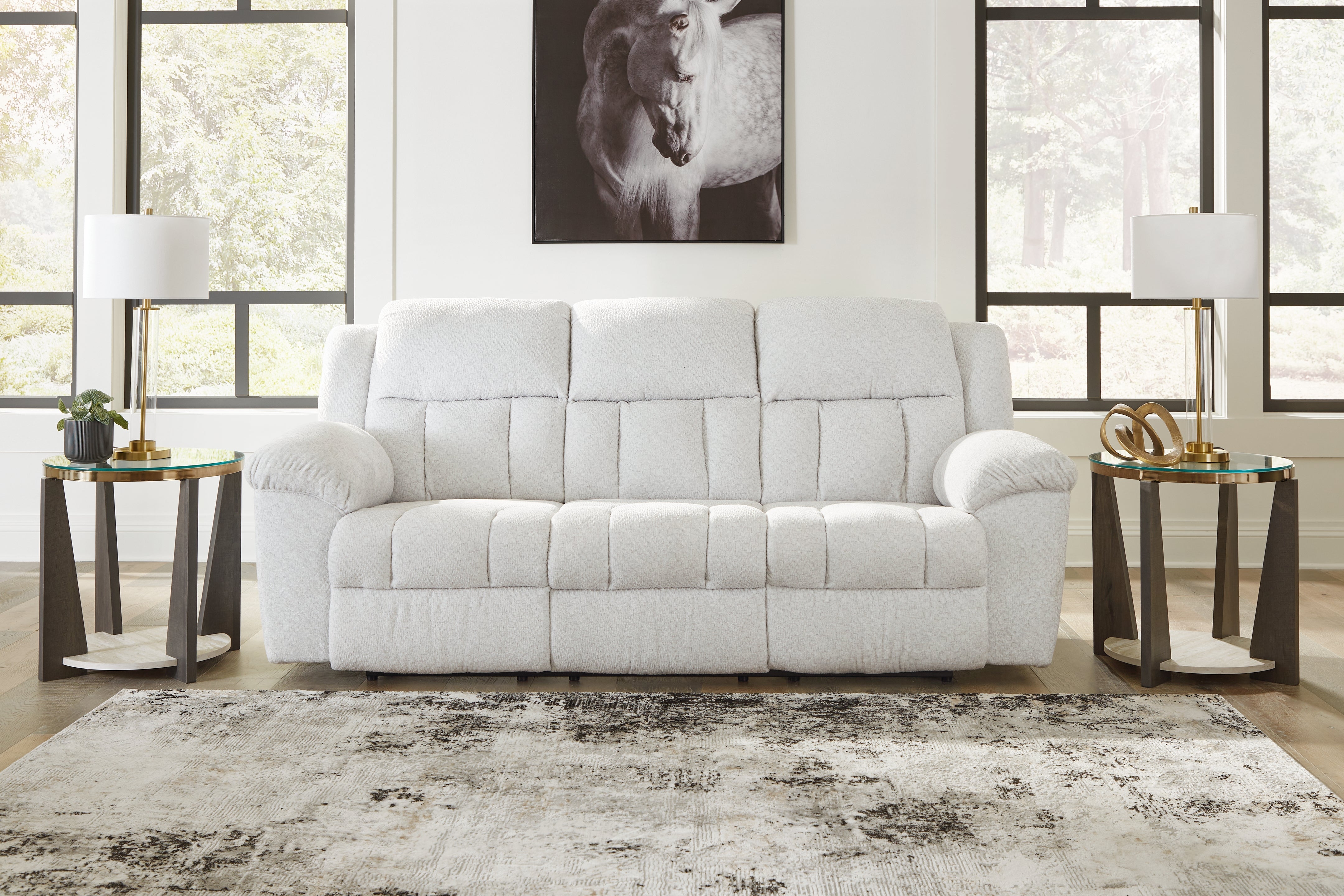 A2Z Furniture - Ashley Furniture - Frohn Living Room - Reclining Sofa / Snow - 3740588