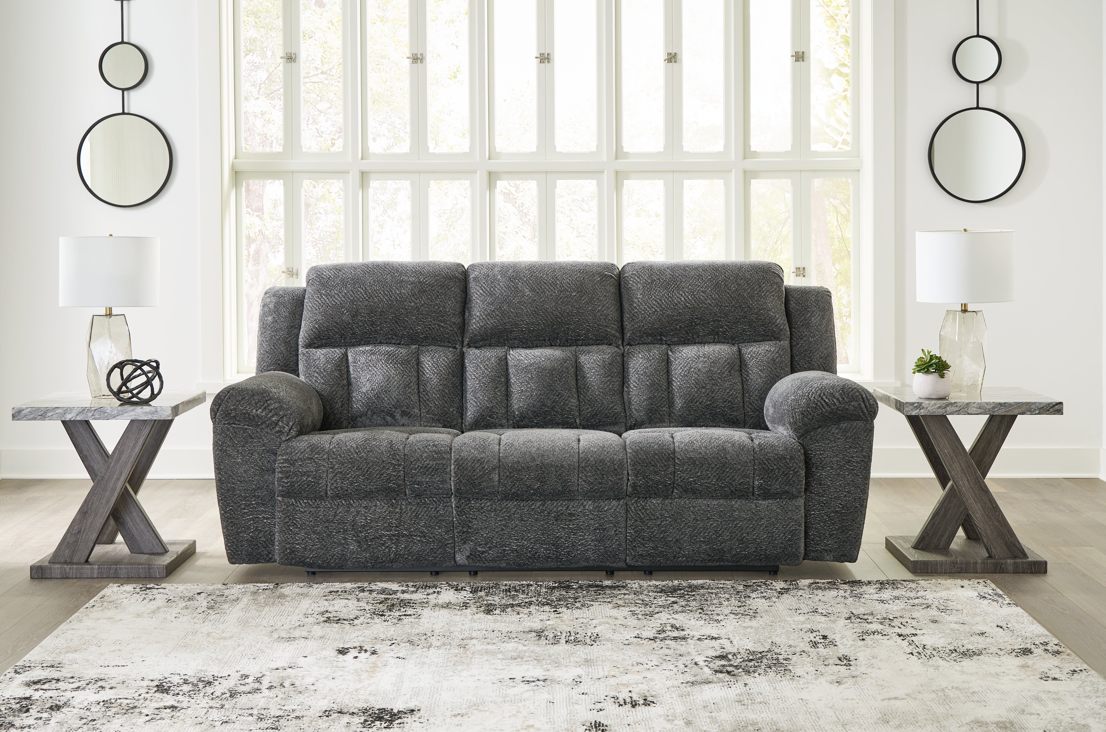 A2Z Furniture - Ashley Furniture - Frohn Living Room - Reclining Sofa / Graphite - 3740688
