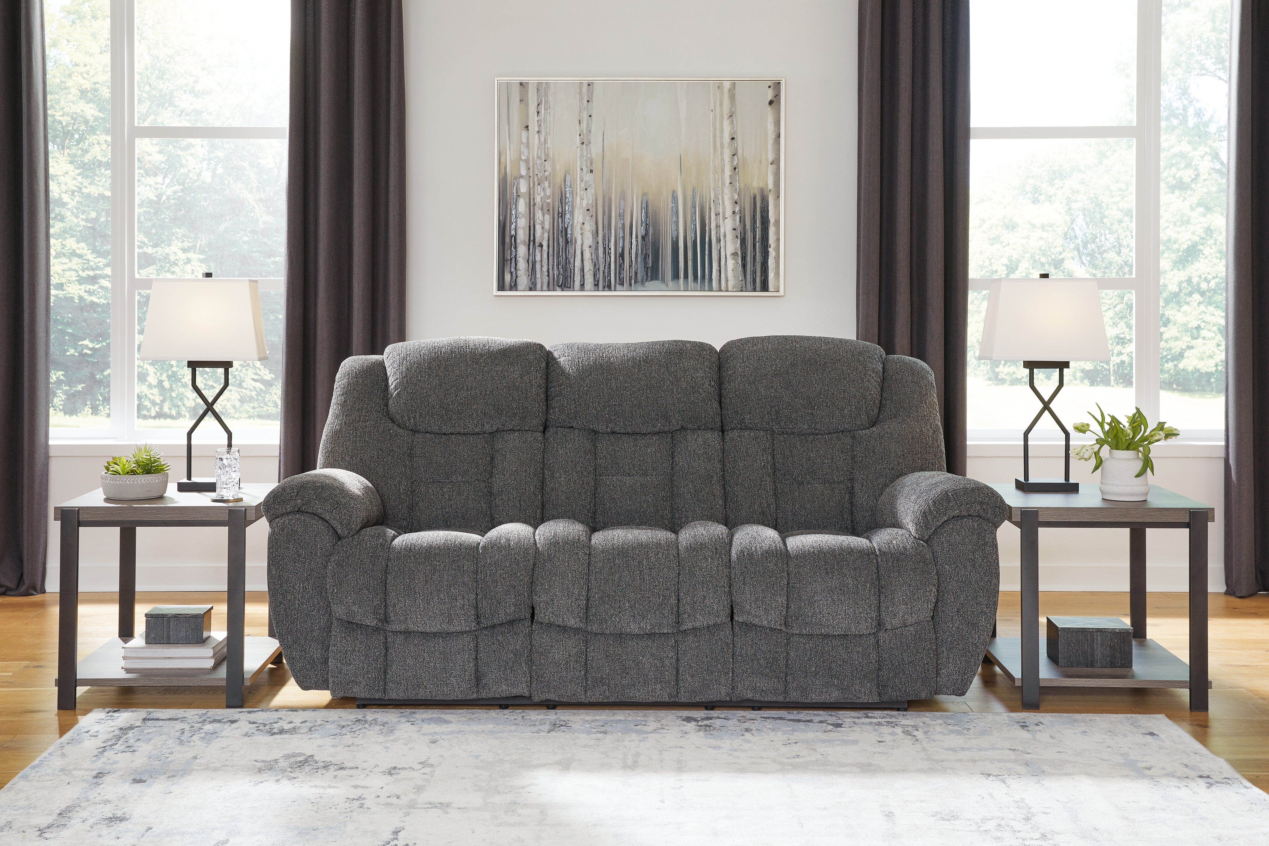 A2Z Furniture - Ashley Furniture - Foreside Living Room - Reclining Sofa / Charcoal - 3810488