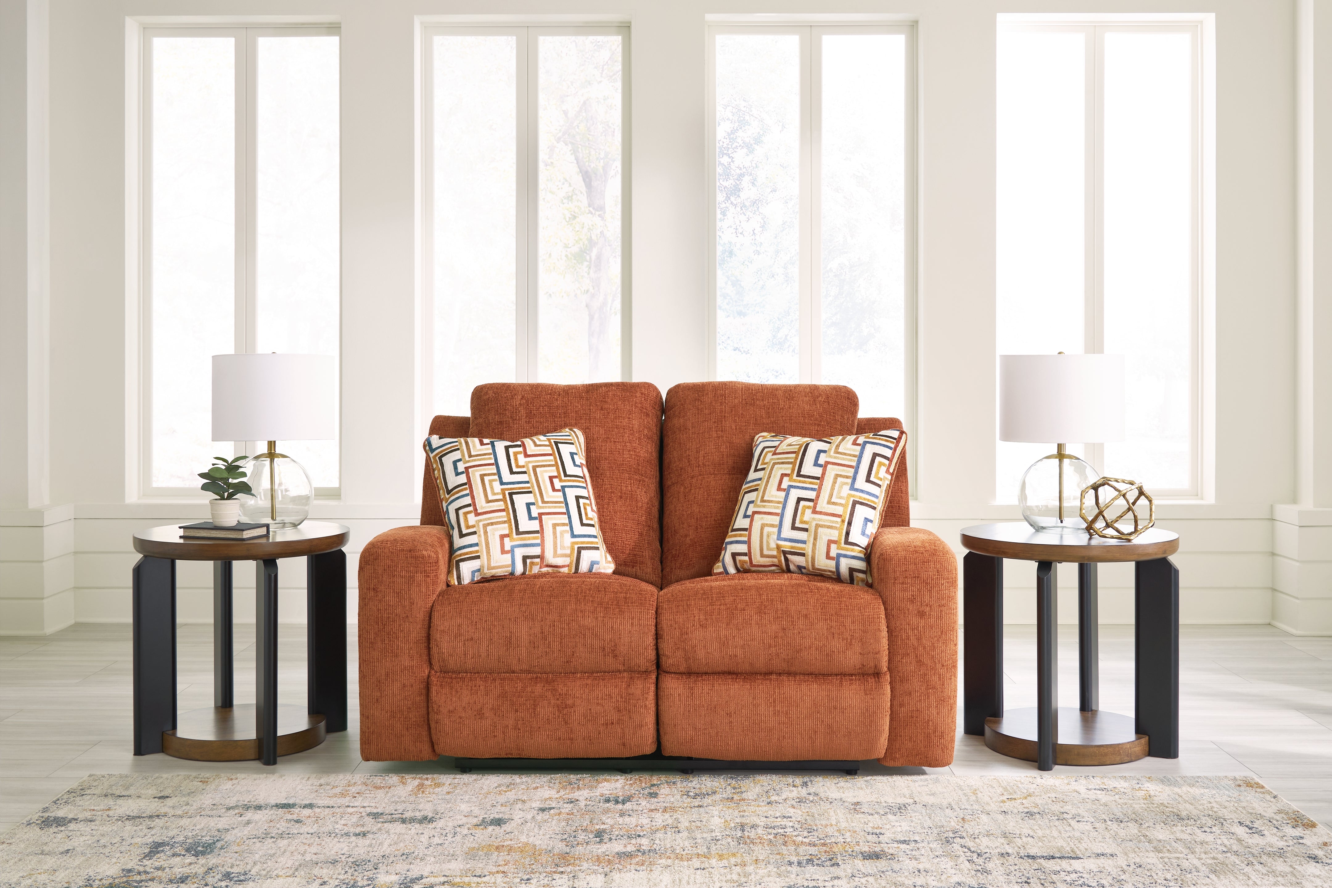 A2Z Furniture - Ashley Furniture - Danum Living Room - Reclining Loveseat / Spice - 3880786