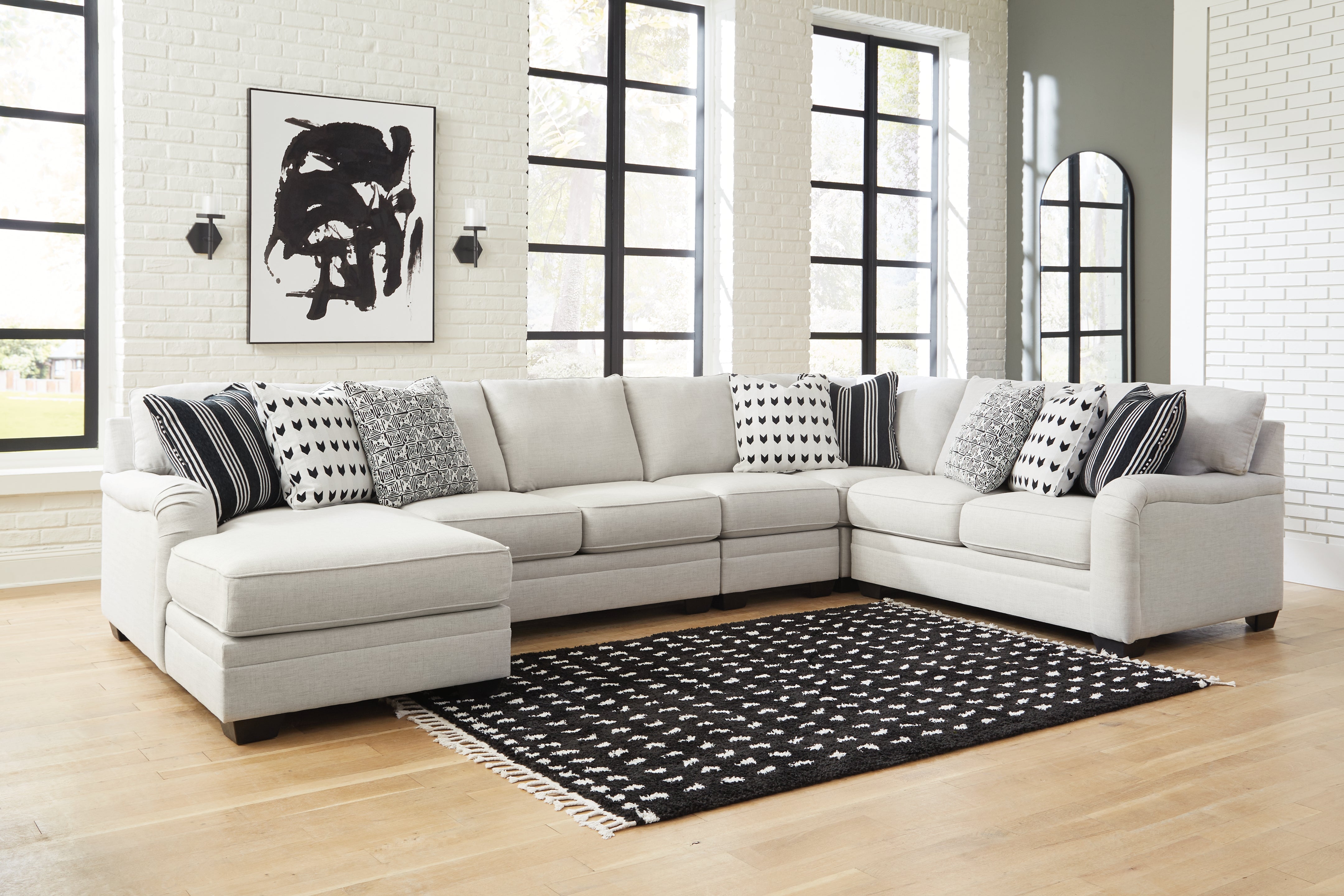 A2Z Furniture - Ashley Furniture - Huntsworth Sectional - RAF 5-Piece Sectional with Chaise / Dove Gray - 39702S5