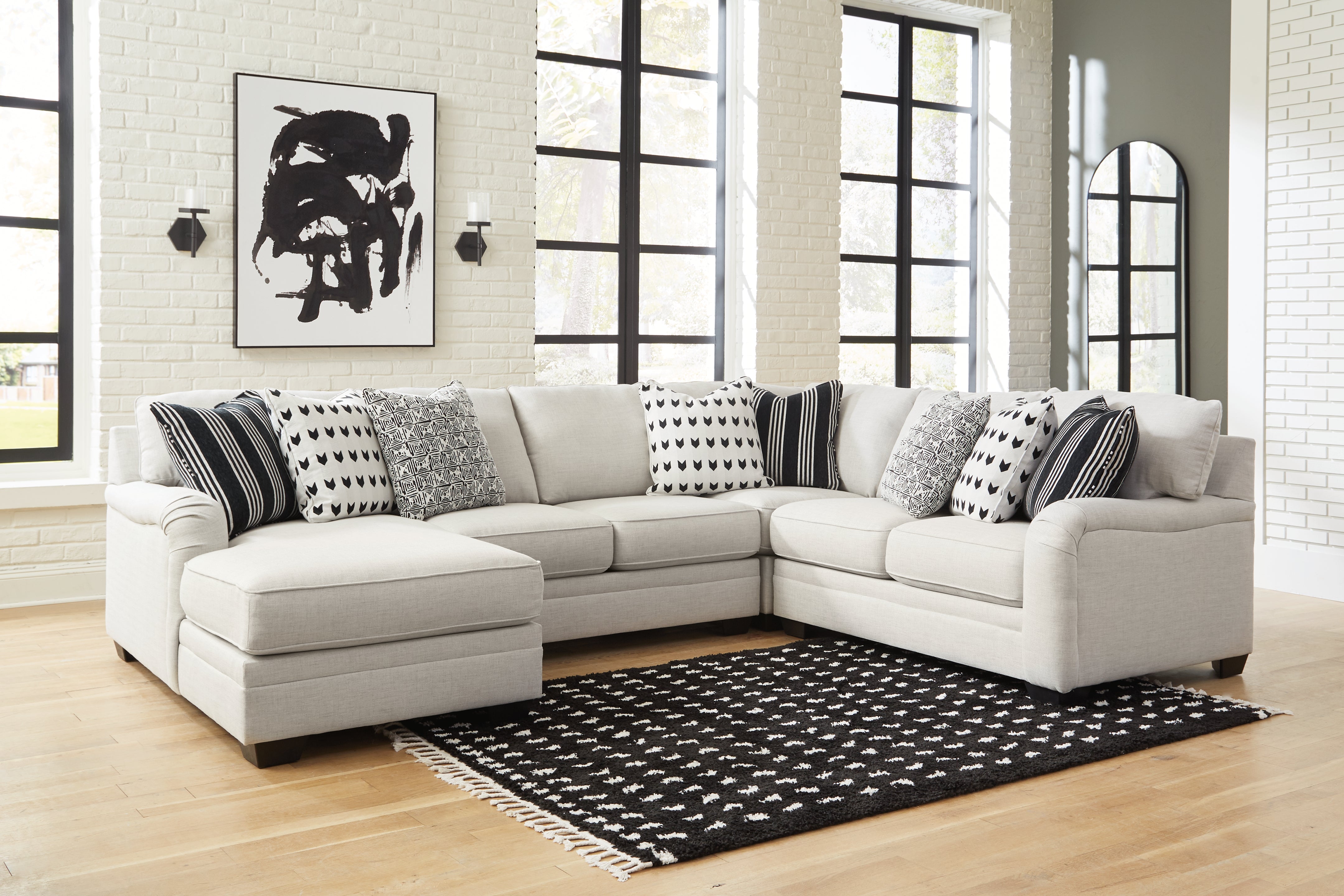 A2Z Furniture - Ashley Furniture - Huntsworth Sectional - RAF 4-Piece Sectional with Chaise / Dove Gray - 39702S3