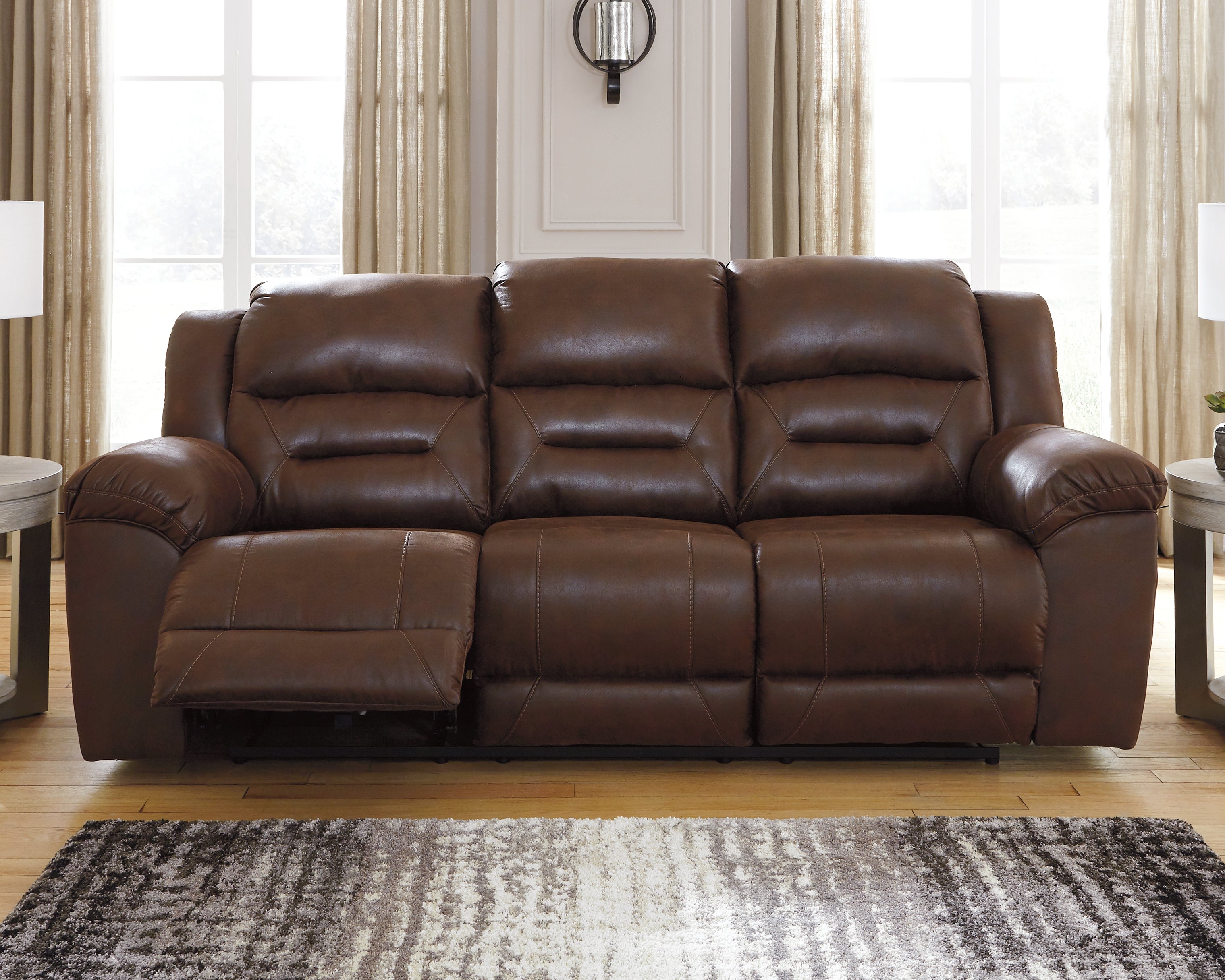 A2Z Furniture - Ashley Furniture - Stoneland Living Room - Reclining Power Sofa / Chocolate - 3990487