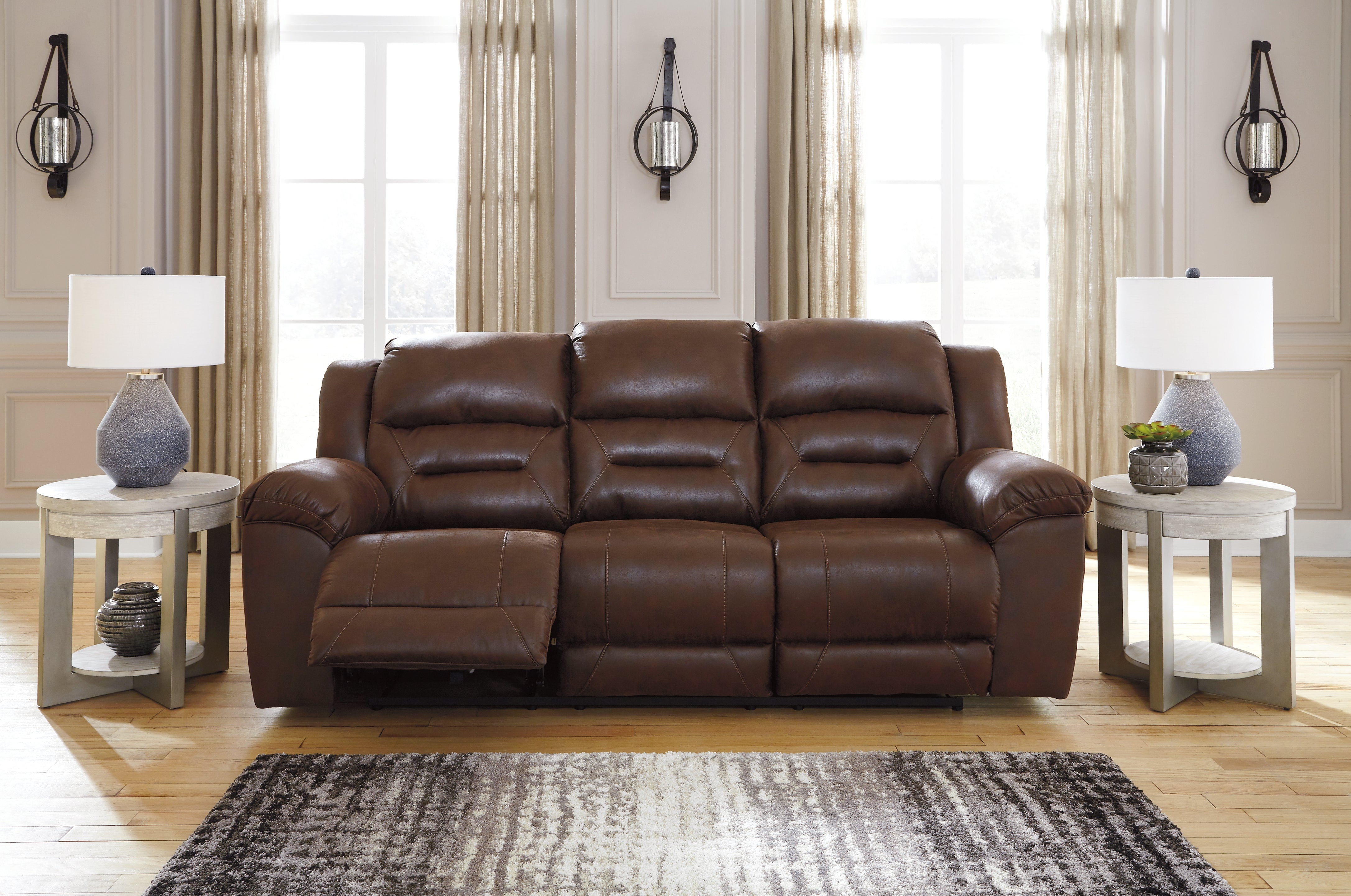 A2Z Furniture - Ashley Furniture - Stoneland Living Room - Reclining Sofa / Chocolate - 3990488
