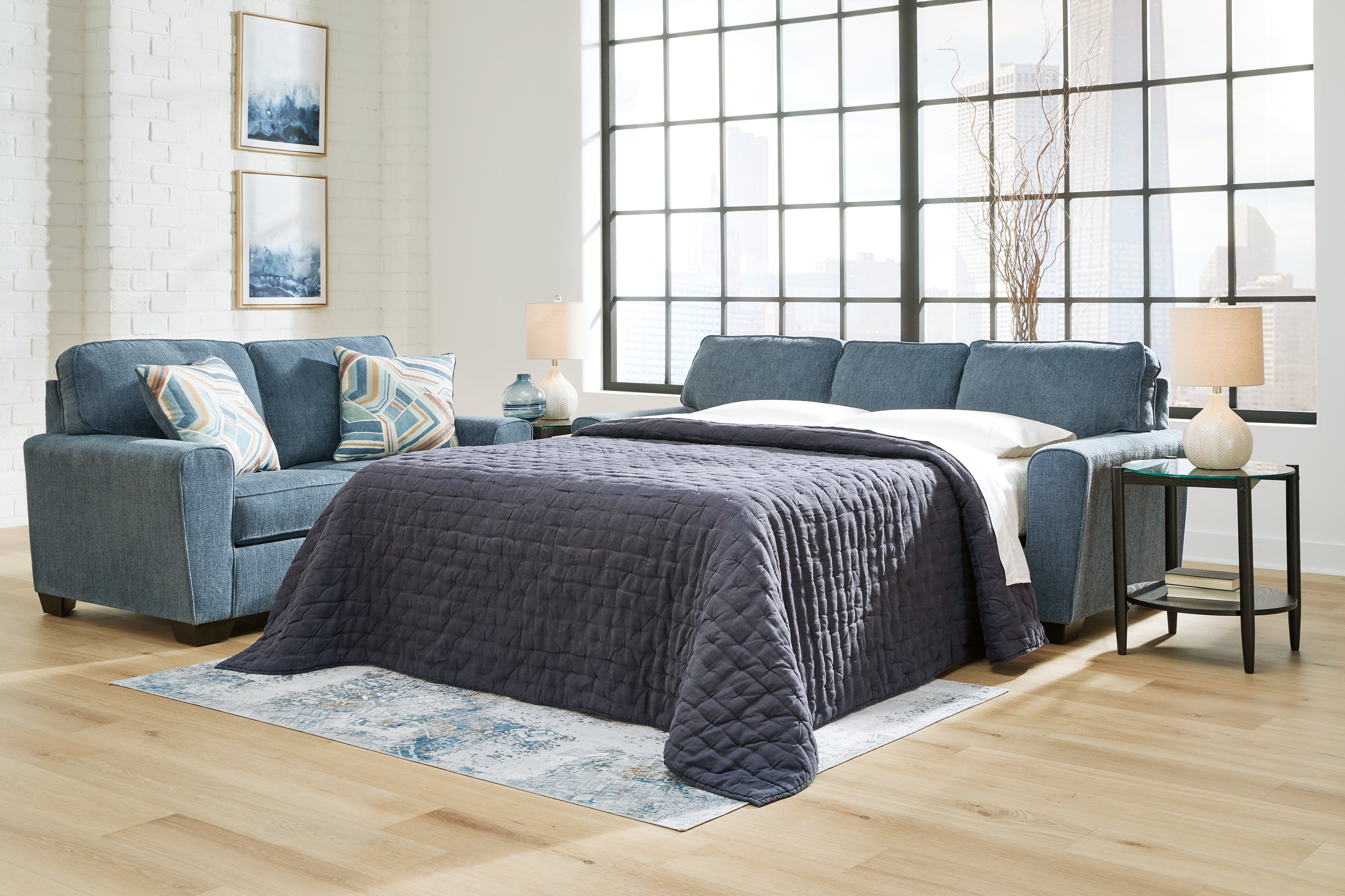 A2Z Furniture - Ashley Furniture - Cashton Living Room - Queen Sofa Sleeper / Blue - 4060539