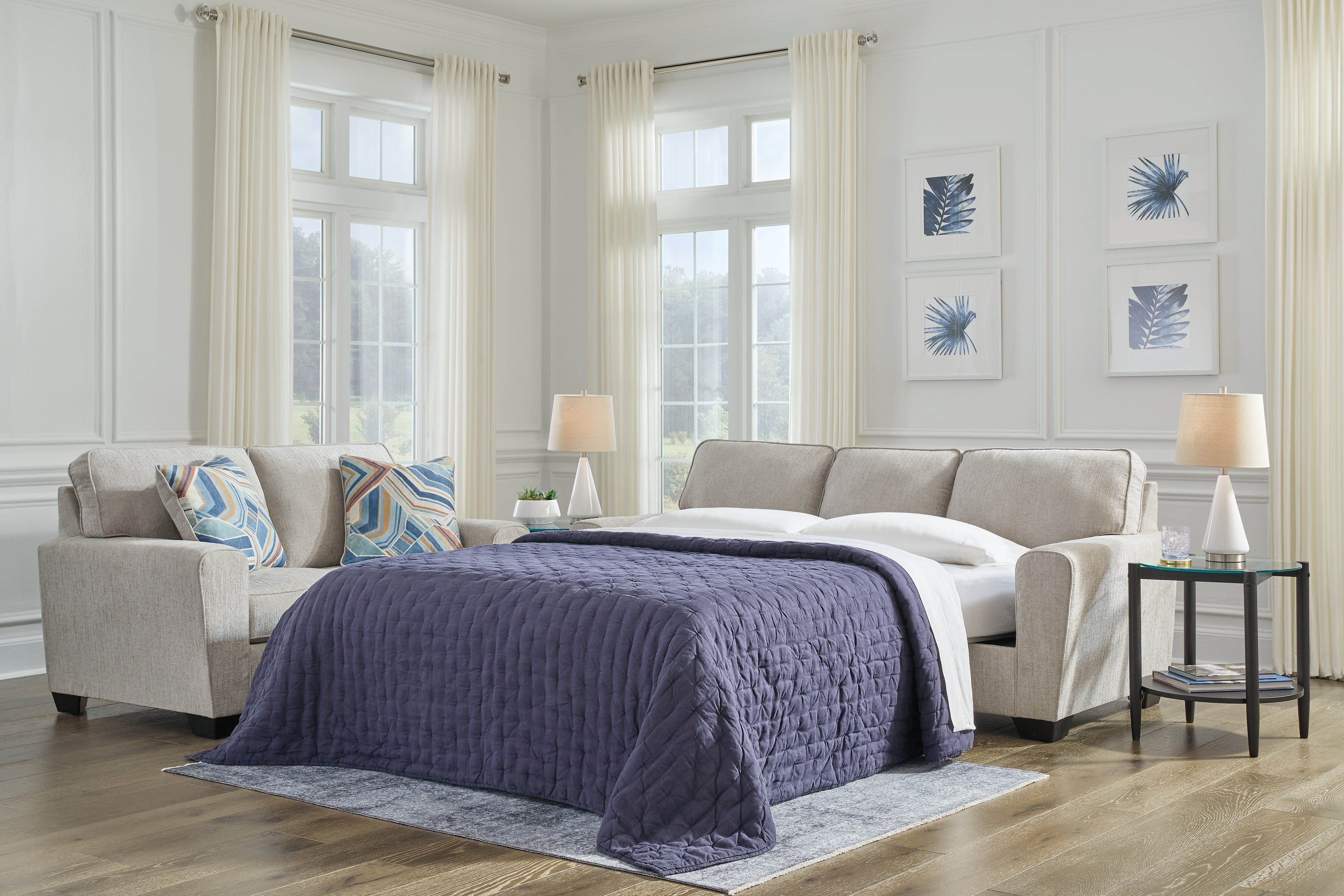 A2Z Furniture - Ashley Furniture - Cashton Living Room - Queen Sofa Sleeper / Ice - 4060639