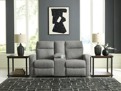 A2Z Furniture - Ashley Furniture - Gauntlet Living Room - DBL Rec Loveseat w/Console / Sterling - PC4220494