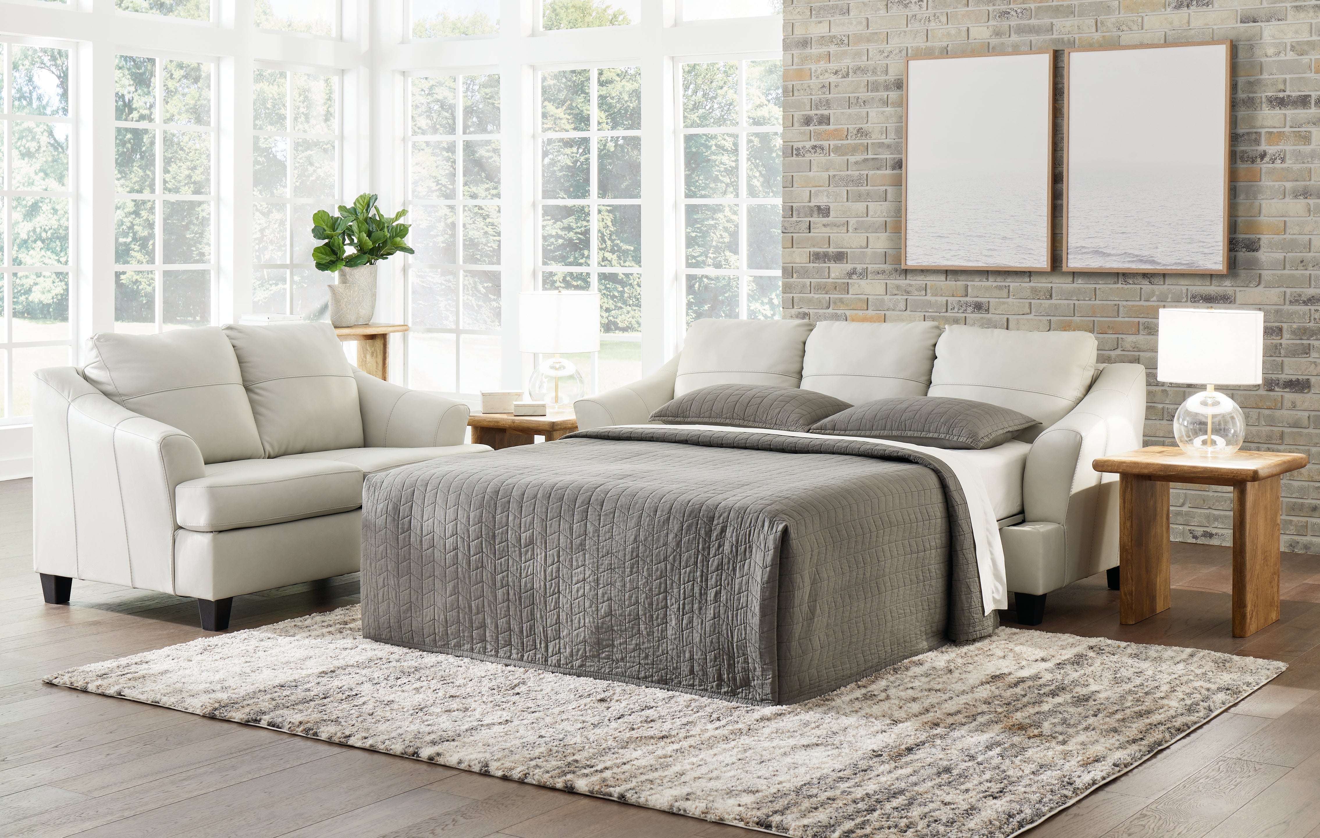 A2Z Furniture - Ashley Furniture - Genoa Living Room - Queen Sofa Sleeper / Coconut - 4770439
