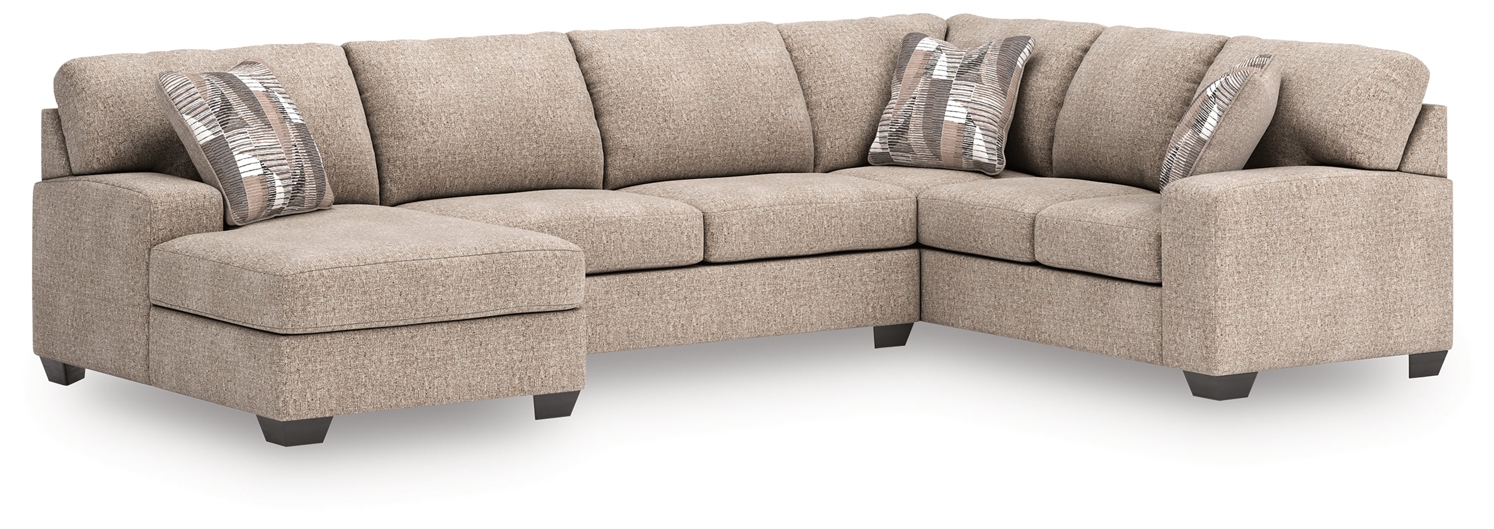 A2Z Furniture - Ashley Furniture - Newellen Sectional - RAF 3-Piece Sectional with Chaise / Hemp - 48404S1