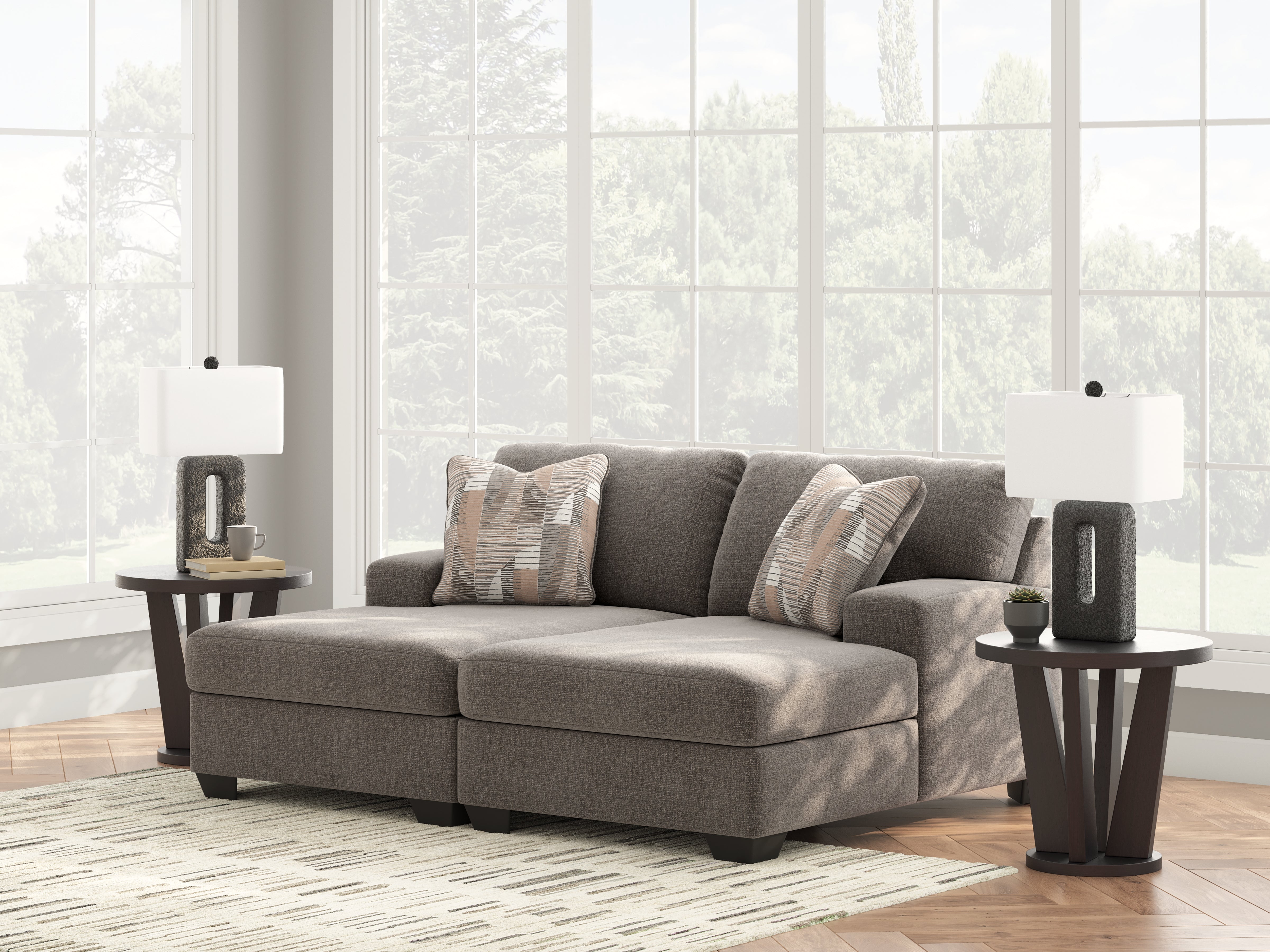 A2Z Furniture - Ashley Furniture - Newellen Sectional - RAF 2-Piece Super Chaise / Greystone - 48405S4