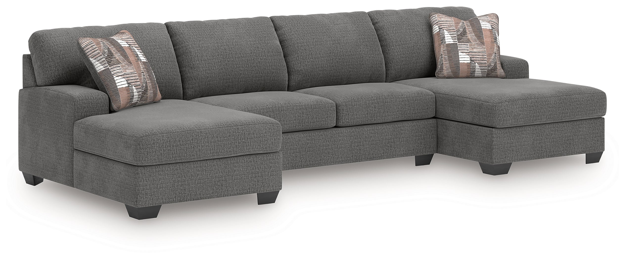 A2Z Furniture - Ashley Furniture - Newellen Sectional - RAF 3-Piece Sectional with Double Chaise / Greystone - 48405S3