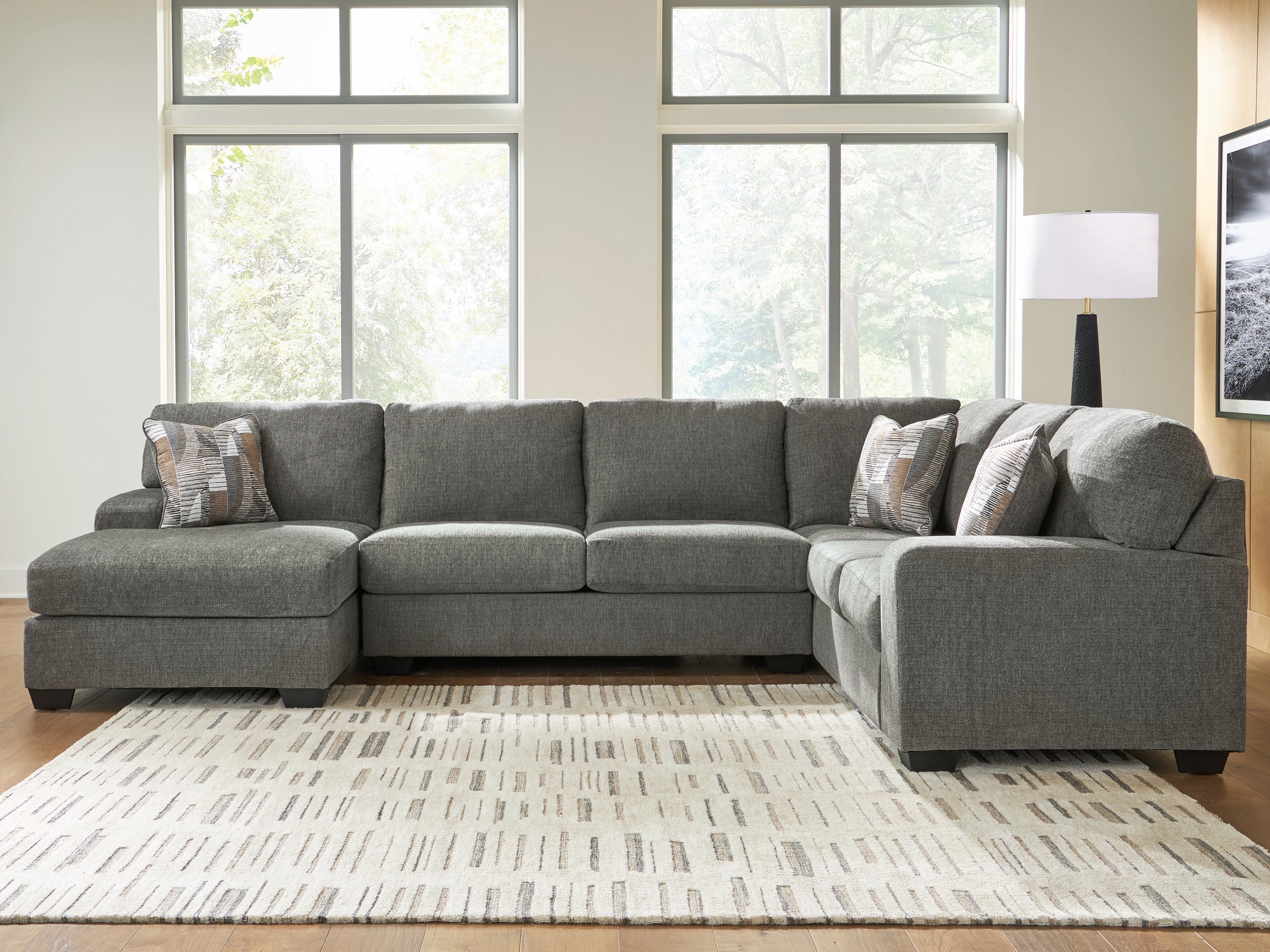 A2Z Furniture - Ashley Furniture - Clarington Sectional - RAF 3-Piece Sectional with Chaise / Greystone - PC48405S1