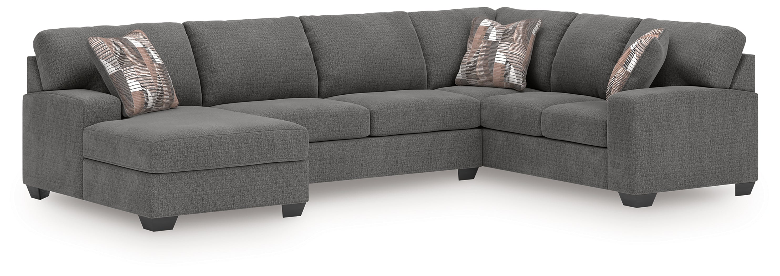 A2Z Furniture - Ashley Furniture - Newellen Sectional - RAF 3-Piece Sectional with Chaise / Greystone - 48405S1