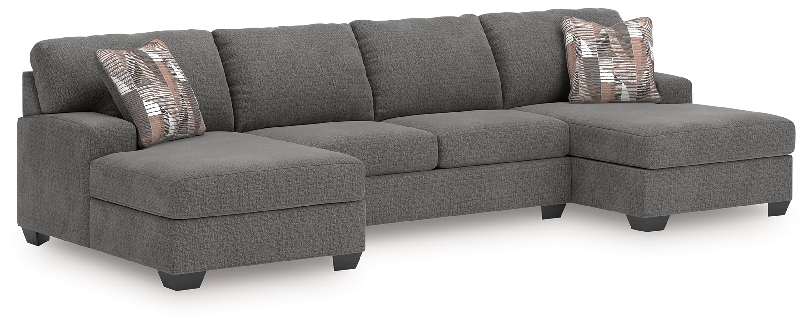 A2Z Furniture - Ashley Furniture - Newellen Sectional - RAF 3-Piece Sleeper Sectional with Double Chaise / Greystone - 48405S7
