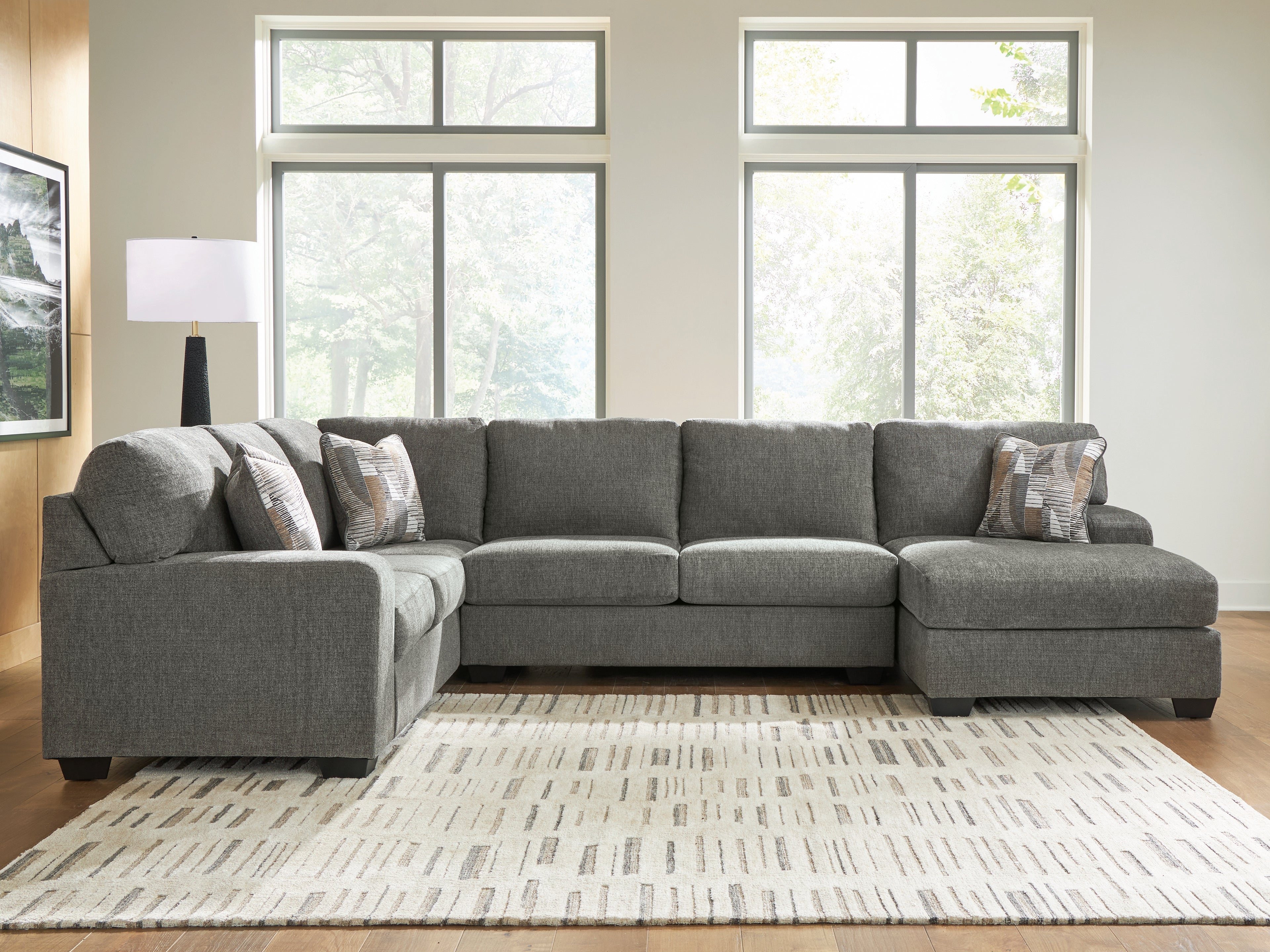 A2Z Furniture - Ashley Furniture - Clarington Sectional - LAF 3-Piece Sleeper Sectional with Chaise / Greystone - PC48405S6