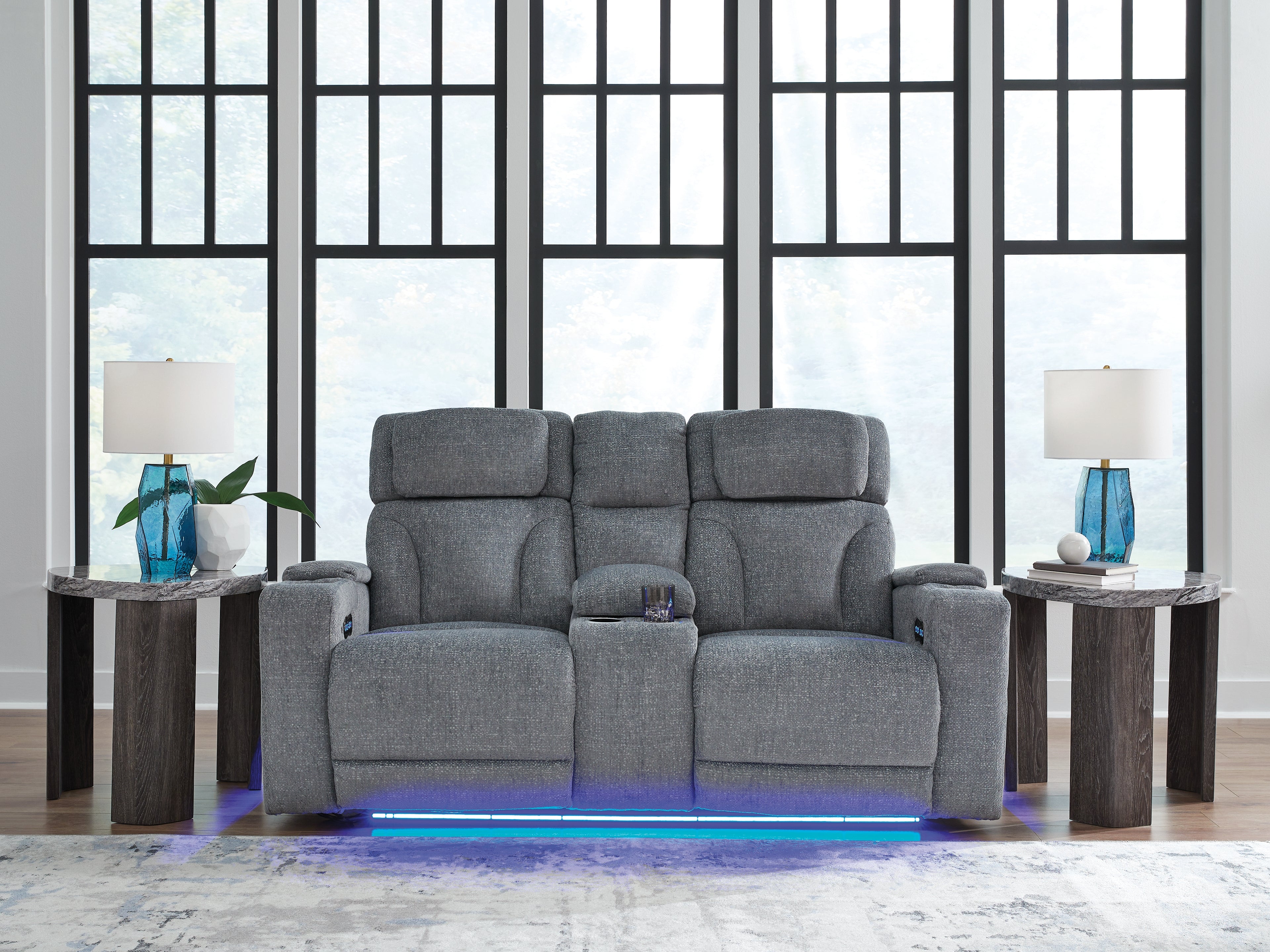 A2Z Furniture - Ashley Furniture - Studio Cave Living Room - PWR REC Loveseat/CON/ADJ HDRST / Steel - PC4980218