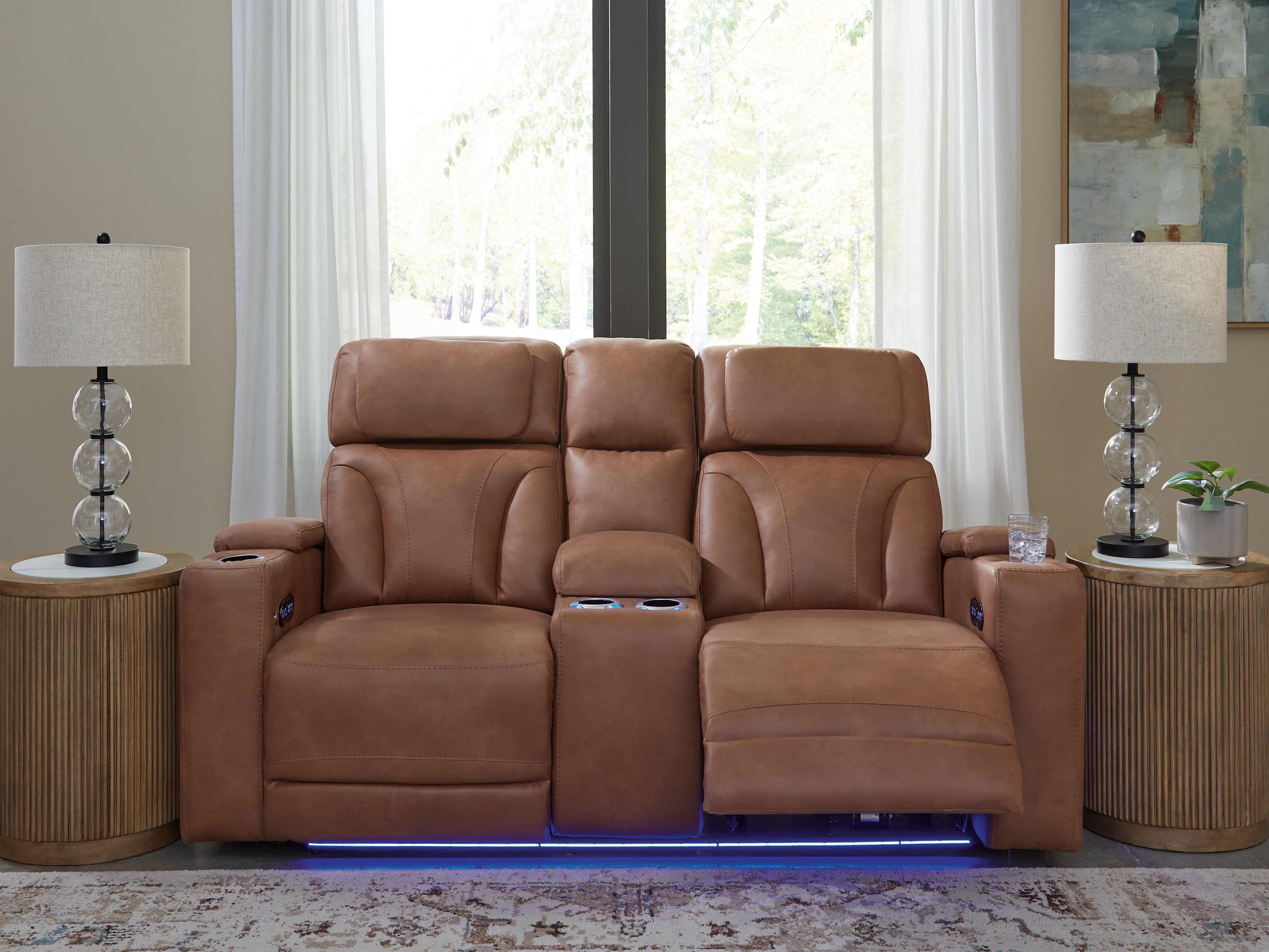 A2Z Furniture - Ashley Furniture - Clean-Slate Living Room - PWR REC Loveseat/CON/ADJ HDRST / Caramel - PC5010118