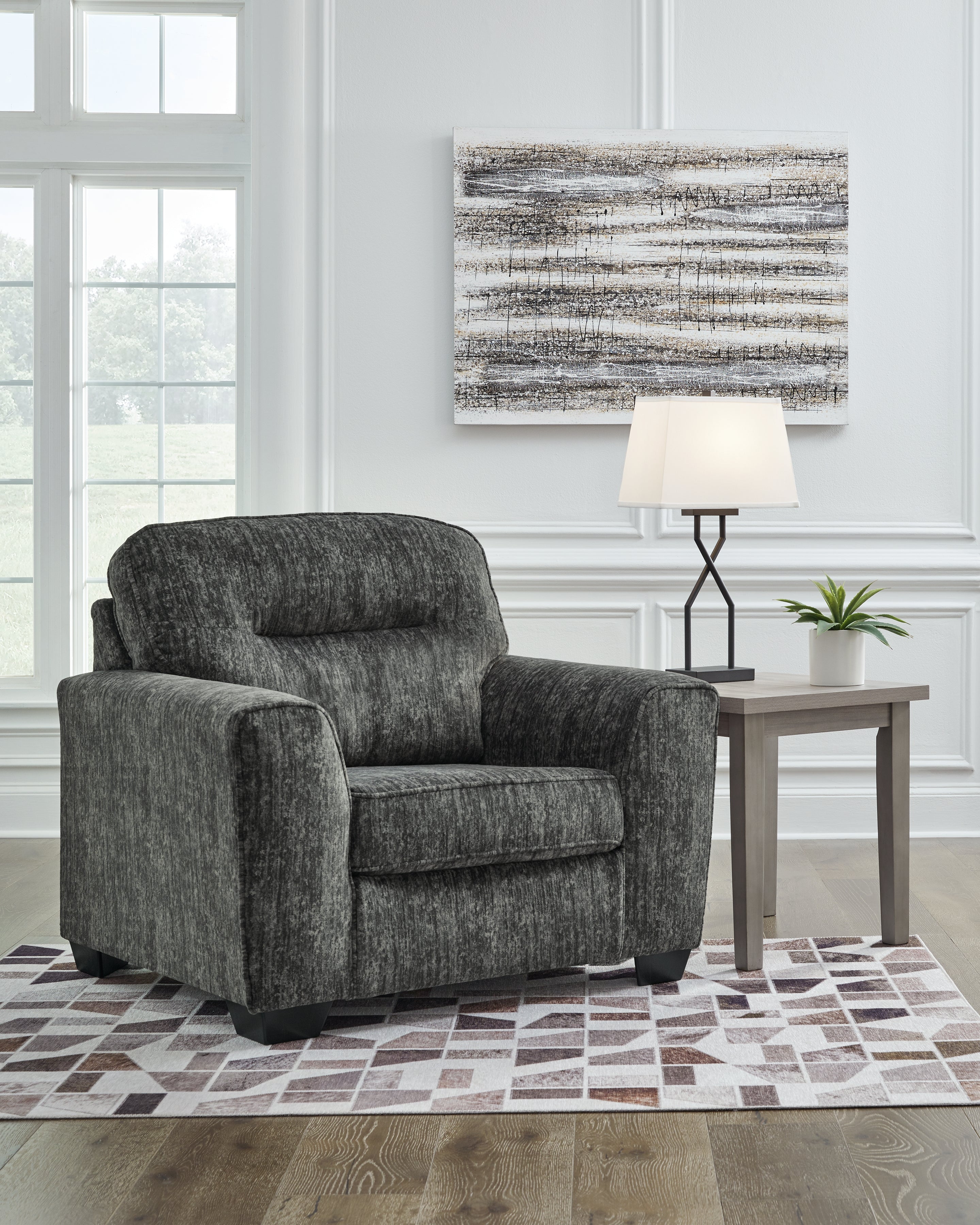 A2Z Furniture - Ashley Furniture - Lonoke Living Room - Chair and a Half / Gunmetal - 5050423