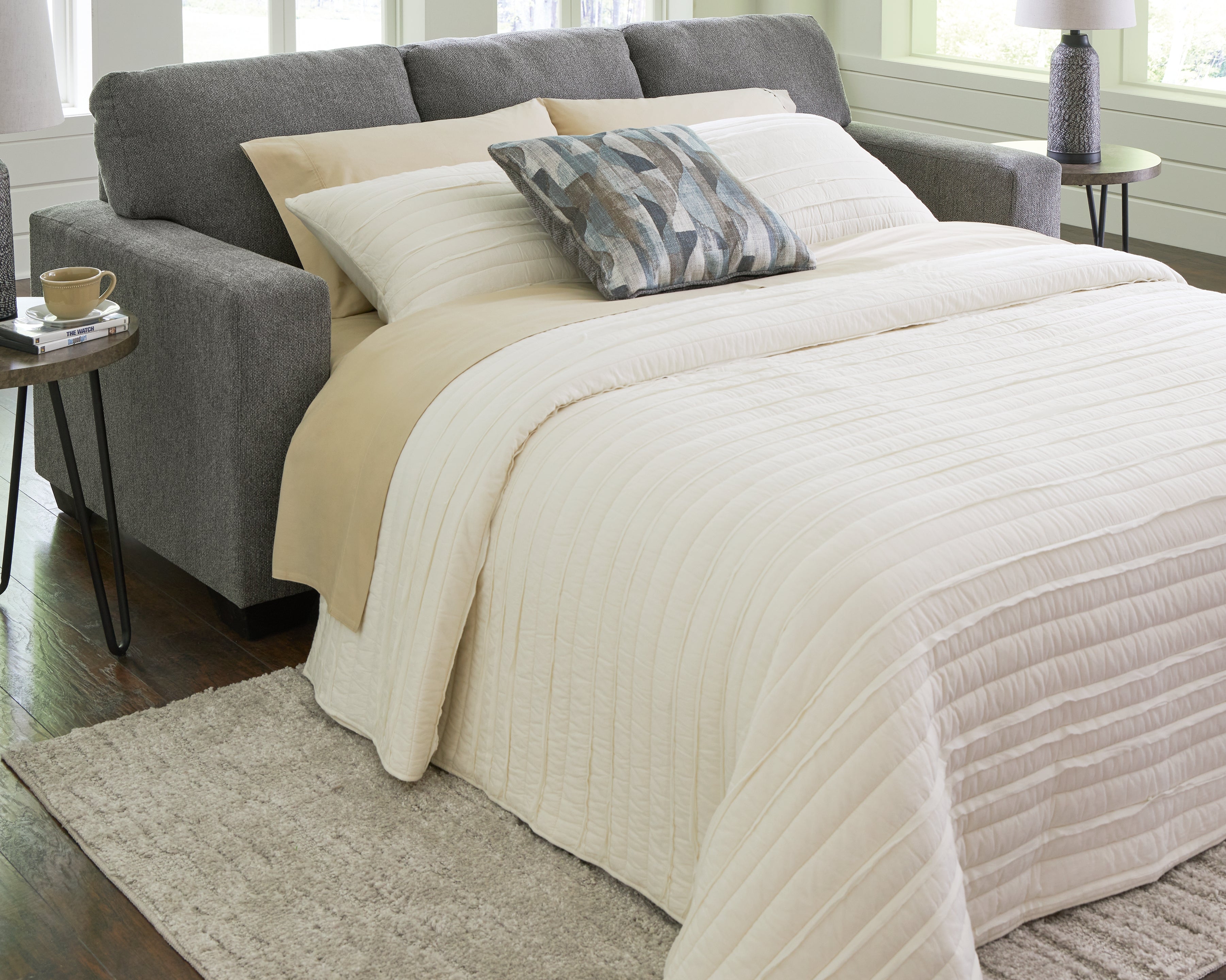 A2Z Furniture - Ashley Furniture - Deltona Living Room - Queen Sofa Sleeper / Graphite - 5120539