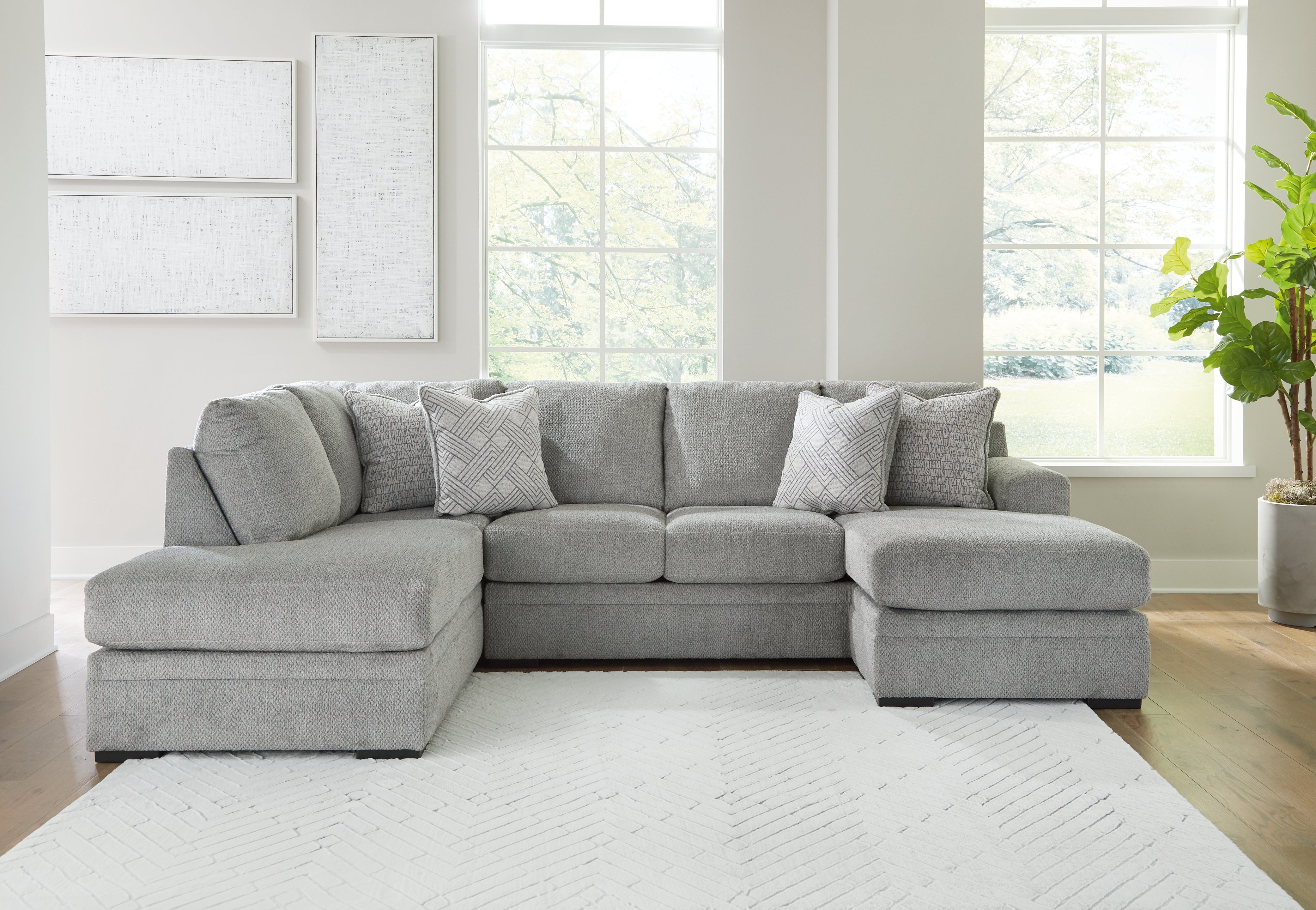 A2Z Furniture - Ashley Furniture - Casselbury Sectional - RAF 2-Piece Sectional with Chaise / Cement - 52906S2