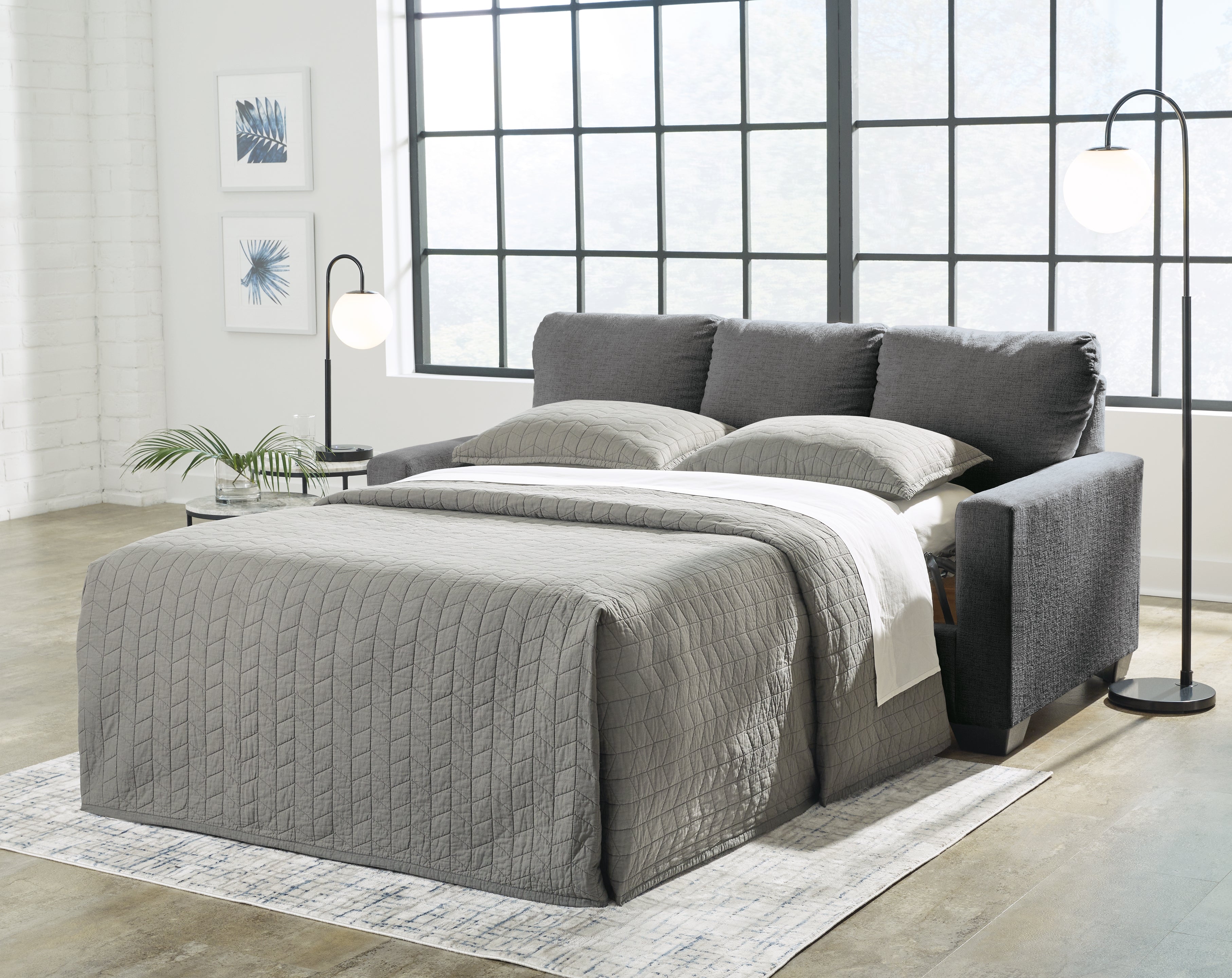 A2Z Furniture - Ashley Furniture - Rannis Living Room - Full Sofa Sleeper / Pewter - 5360236