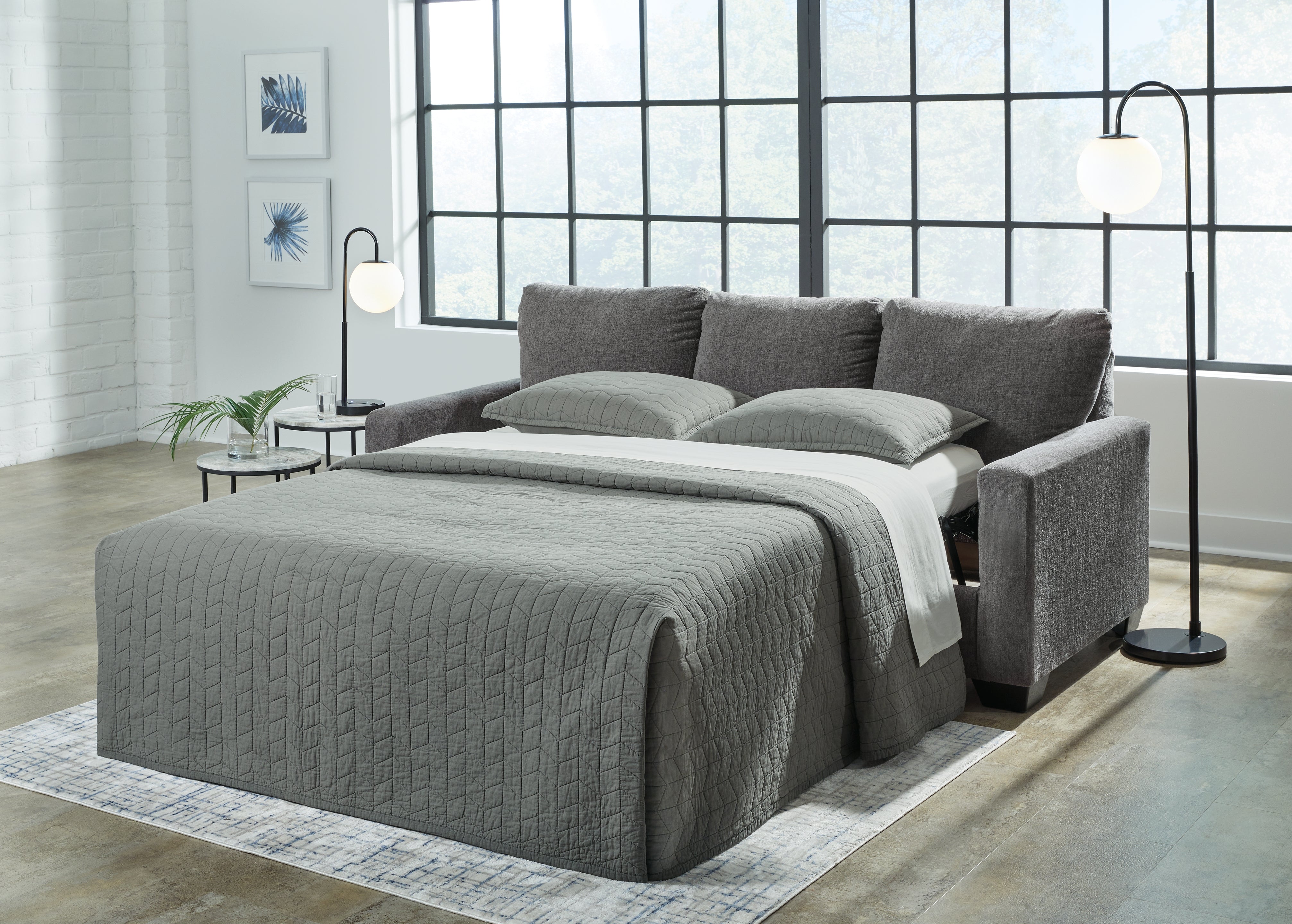 A2Z Furniture - Ashley Furniture - Rannis Living Room - Queen Sofa Sleeper / Pewter - 5360239