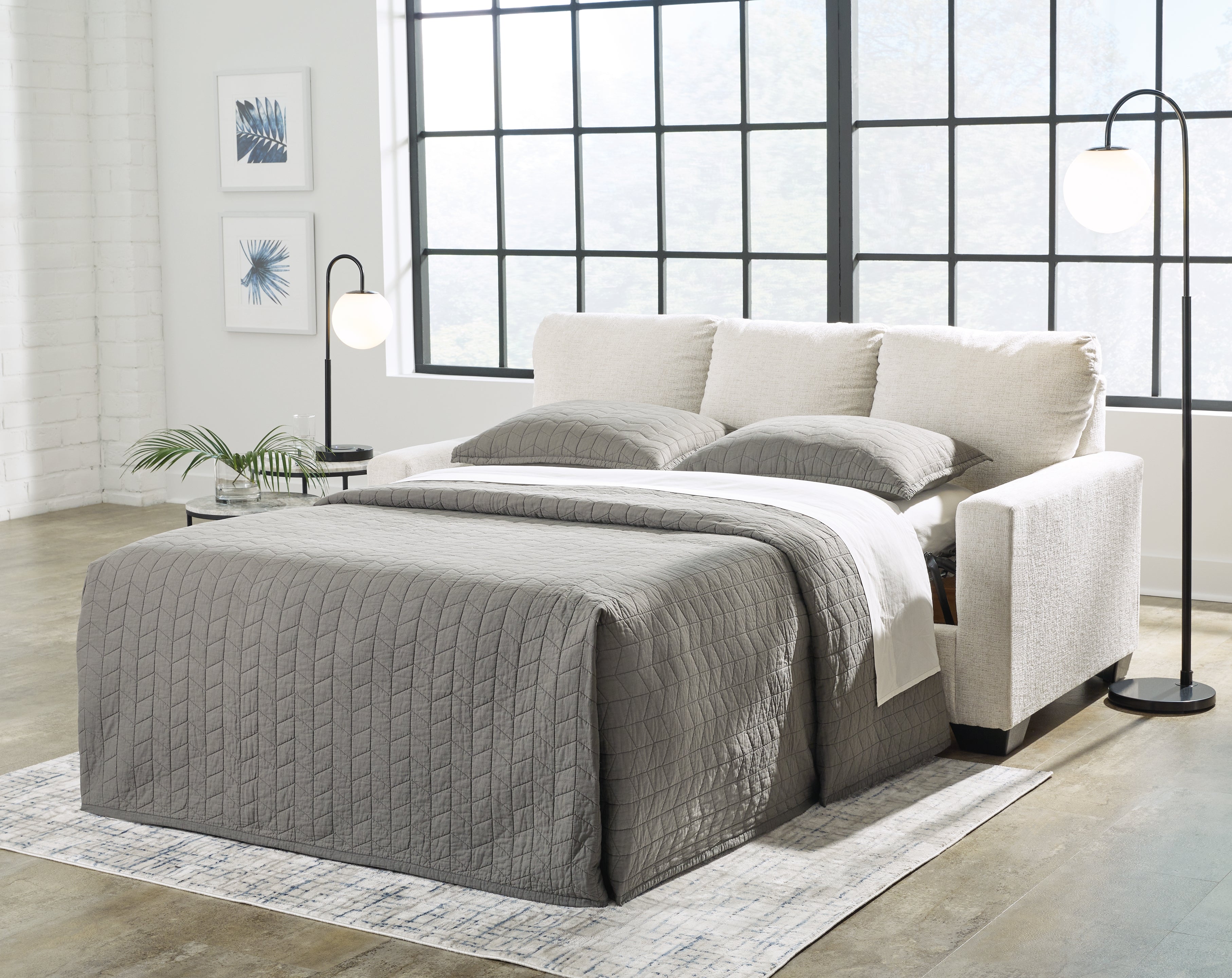 A2Z Furniture - Ashley Furniture - Rannis Living Room - Full Sofa Sleeper / Snow - 5360336