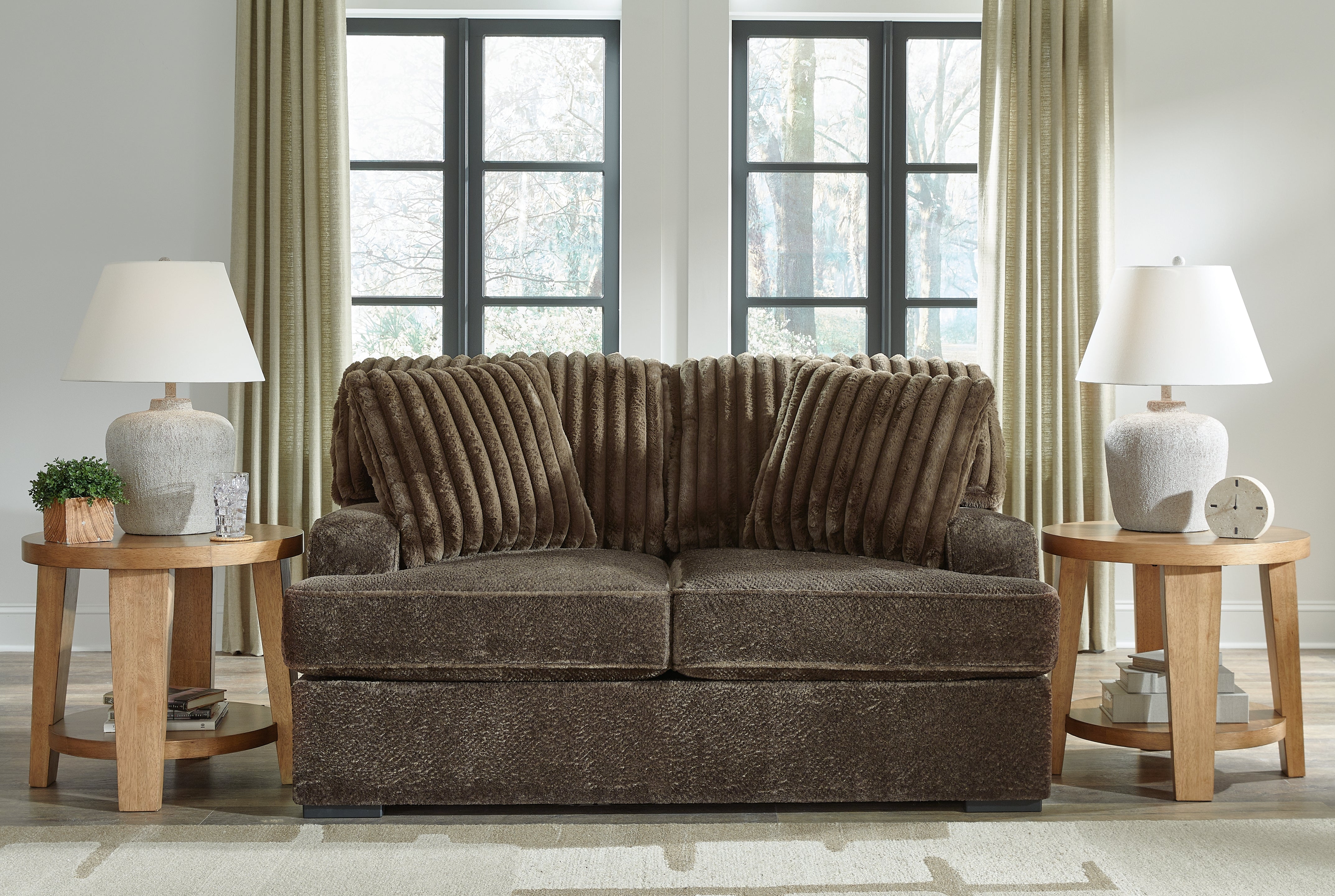 A2Z Furniture - Ashley Furniture - Aylesworth Living Room - Loveseat / Chocolate - 5370235