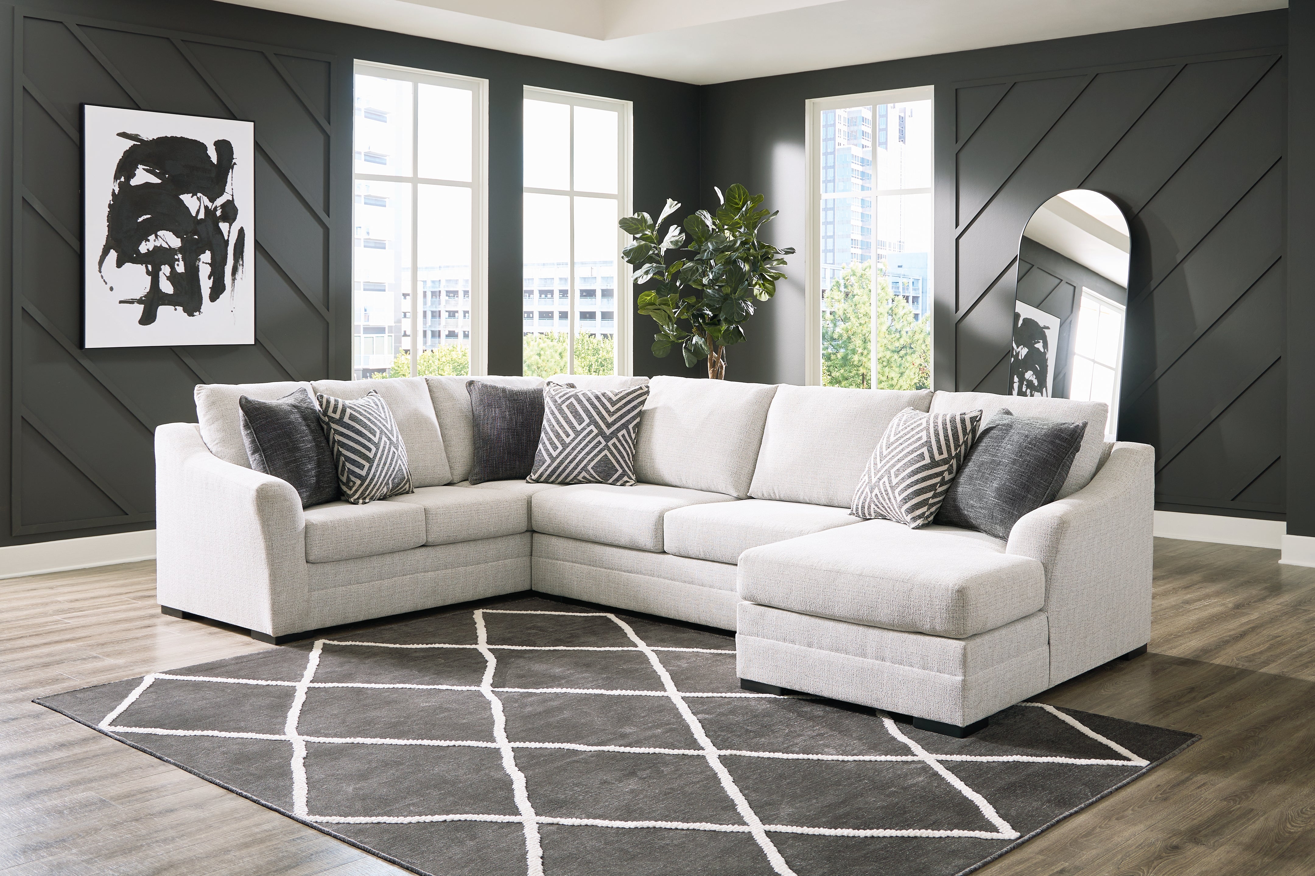 A2Z Furniture - Ashley Furniture - Koralynn Sectional - LAF 3-Piece Sectional with Chaise / Stone - 54102S2