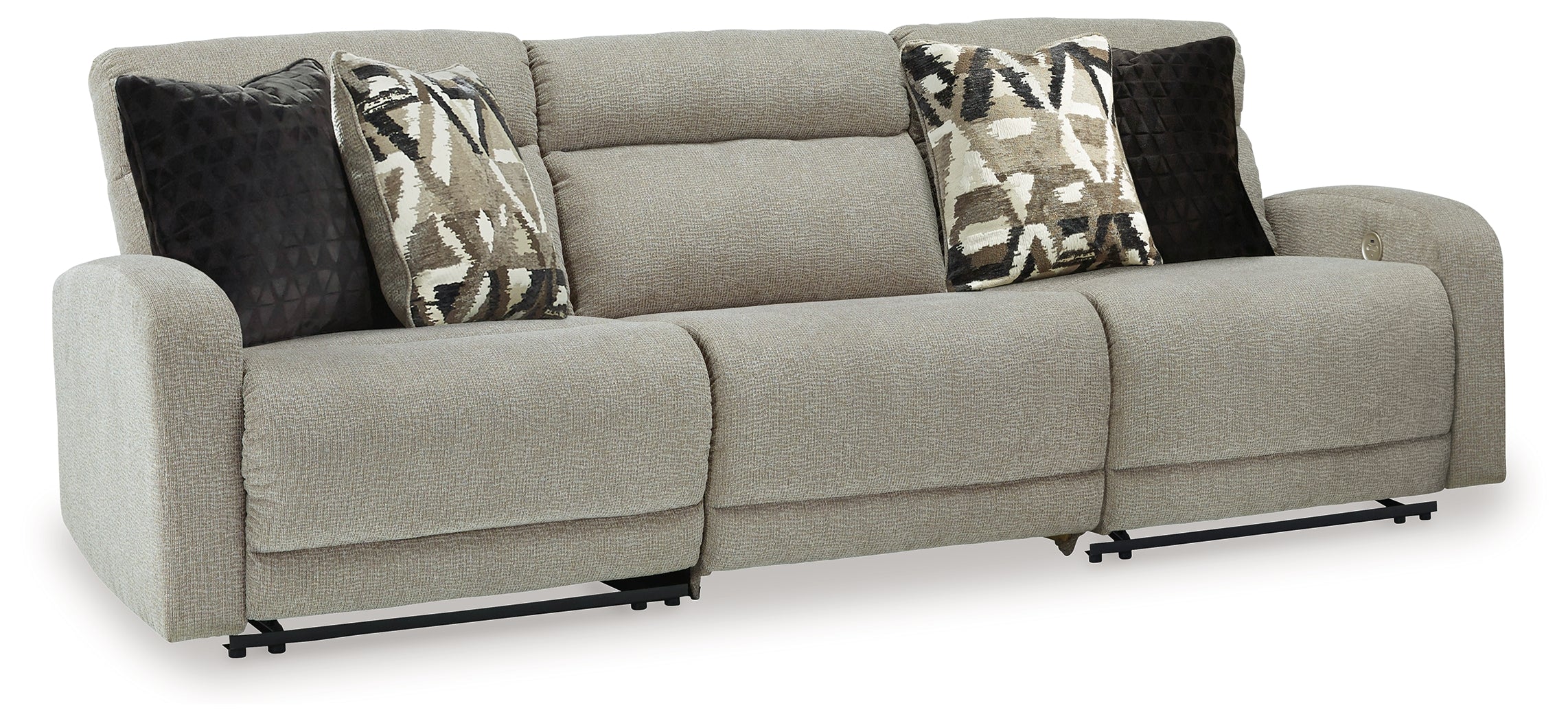 A2Z Furniture - Ashley Furniture - Colleyville Sectional - 3-Piece Power Reclining Sectional Sofa / Stone - 54405S8