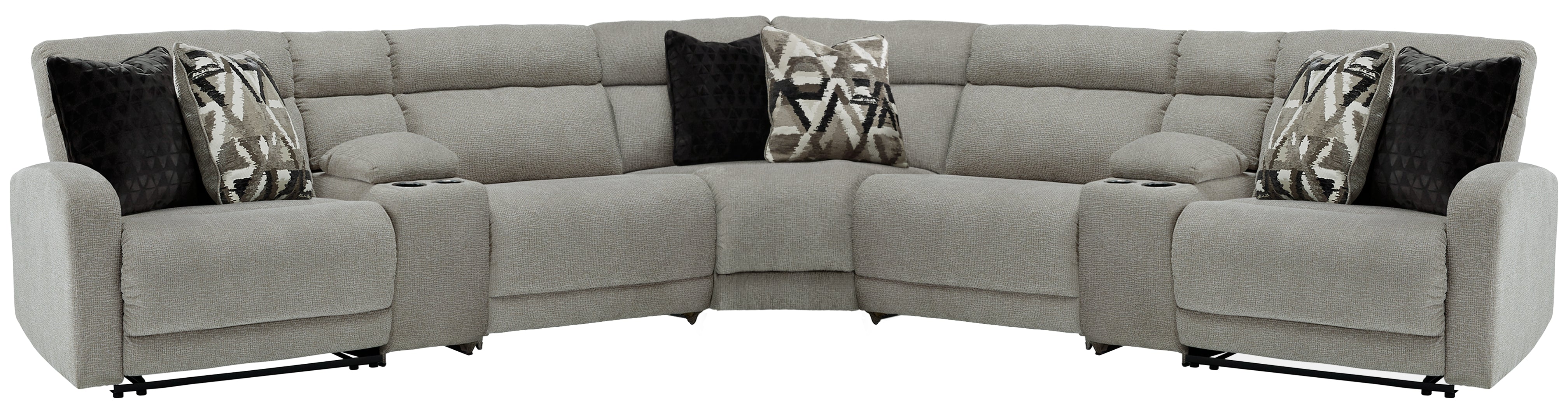 A2Z Furniture - Ashley Furniture - Colleyville Sectional - 7-Piece Power Reclining Sectional / Stone - 54405S10