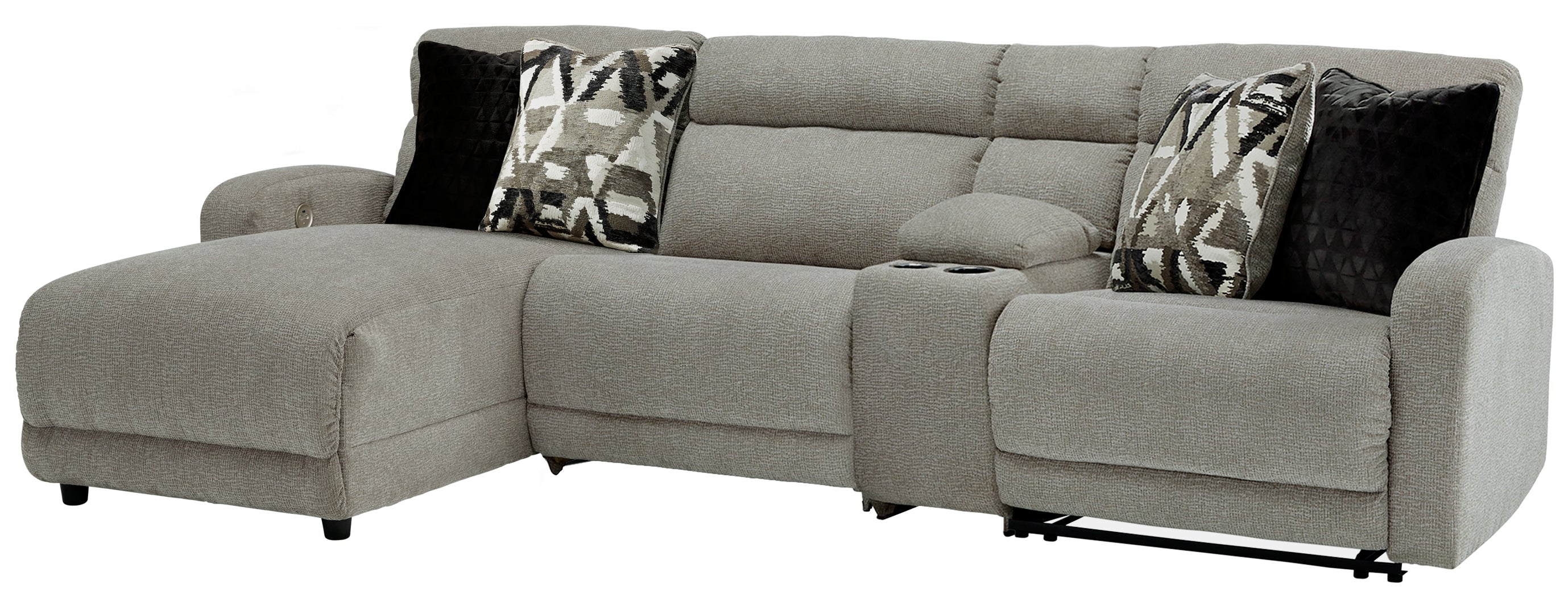 A2Z Furniture - Ashley Furniture - Colleyville Sectional - 7-Piece Power Reclining Sectional with Chaise / Stone - 54405S32