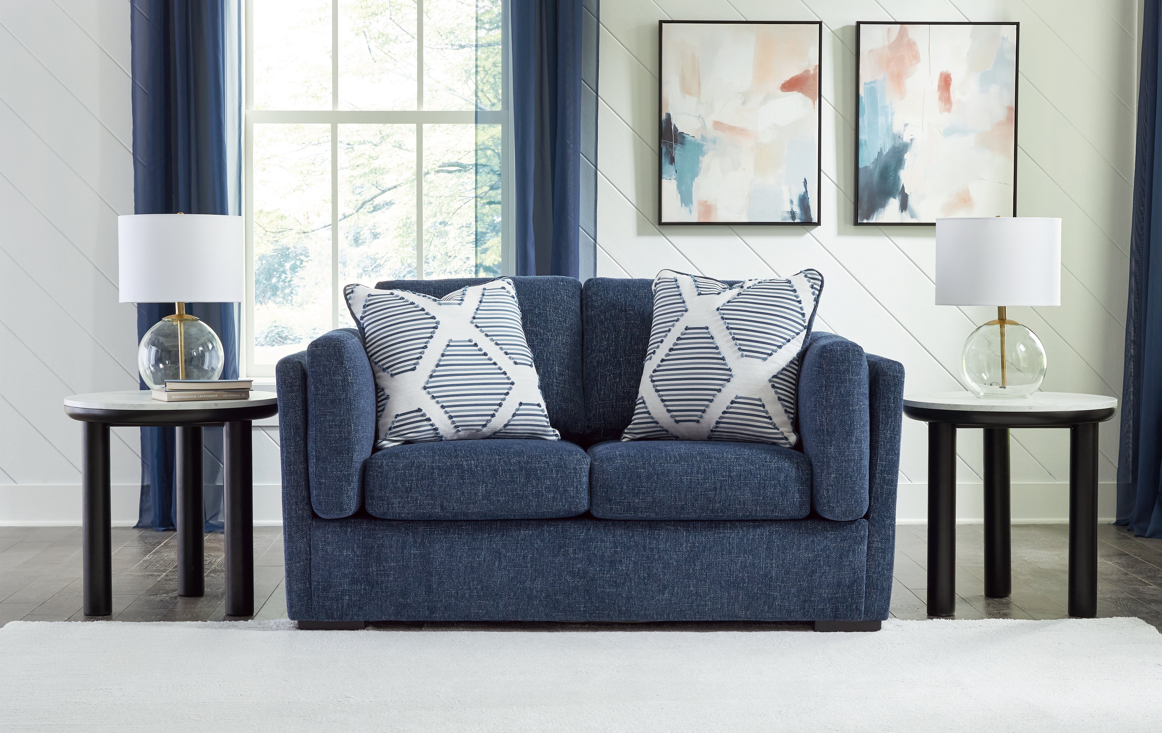A2Z Furniture - Ashley Furniture - Evansley Living Room - Loveseat / Navy - 5450235