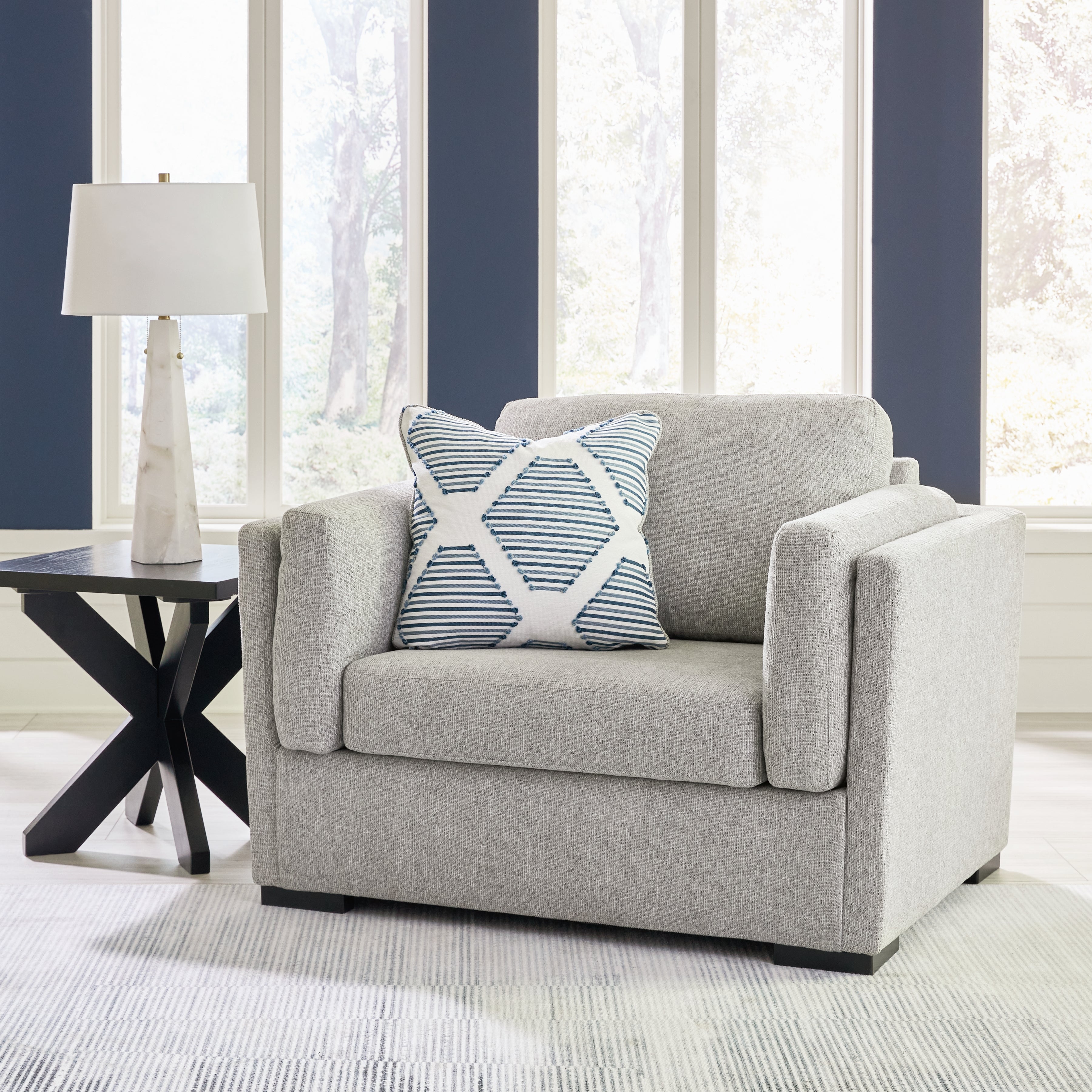 A2Z Furniture - Ashley Furniture - Evansley Living Room - Chair and a Half / Pewter - 5450323