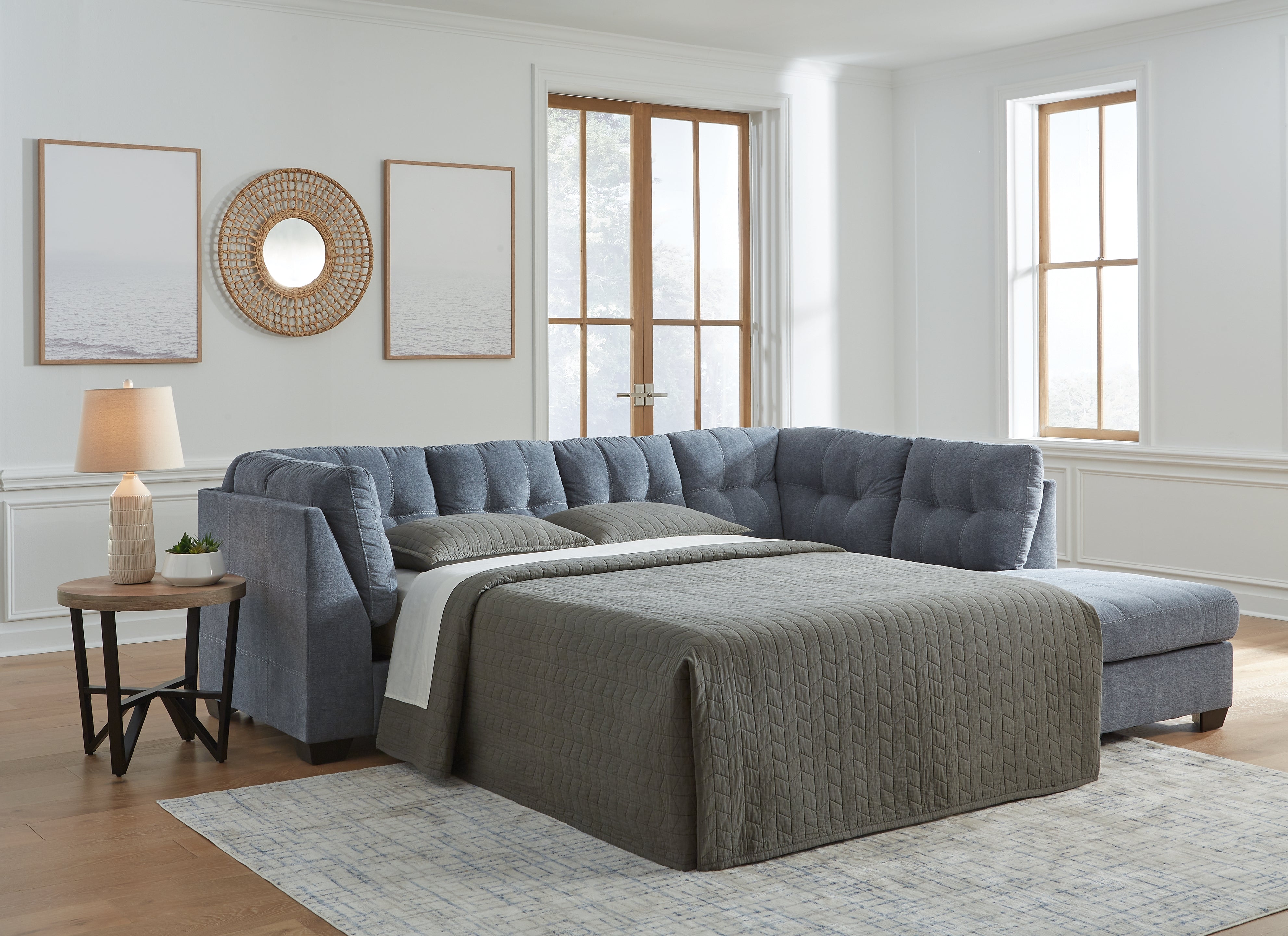 A2Z Furniture - Ashley Furniture - Marleton Sectional - 2-Piece Sleeper Sectional with Chaise / Denim - 55303S4