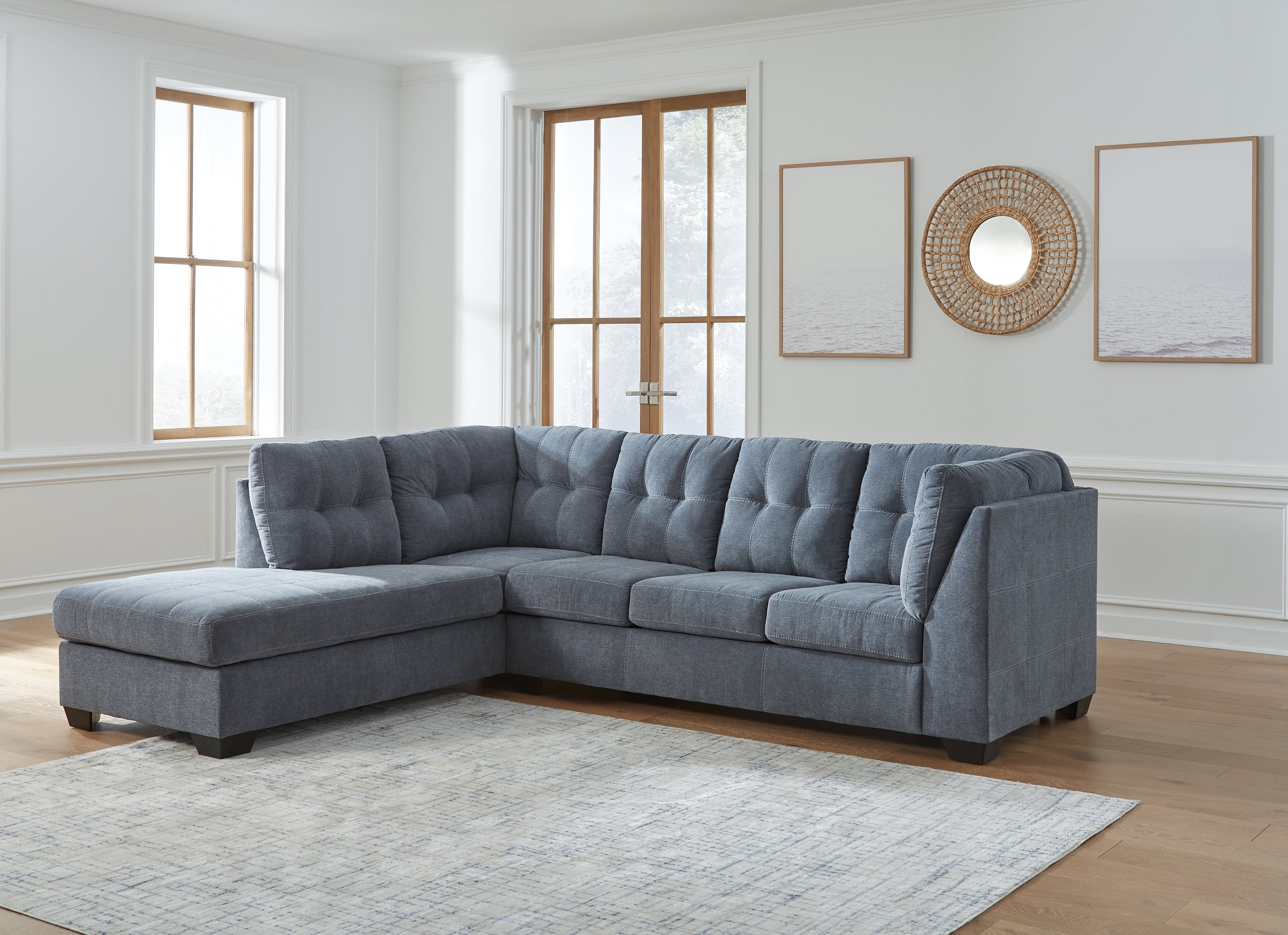 A2Z Furniture - Ashley Furniture - Marleton Sectional - RAF 2-Piece Sectional with Chaise / Denim - 55303S1