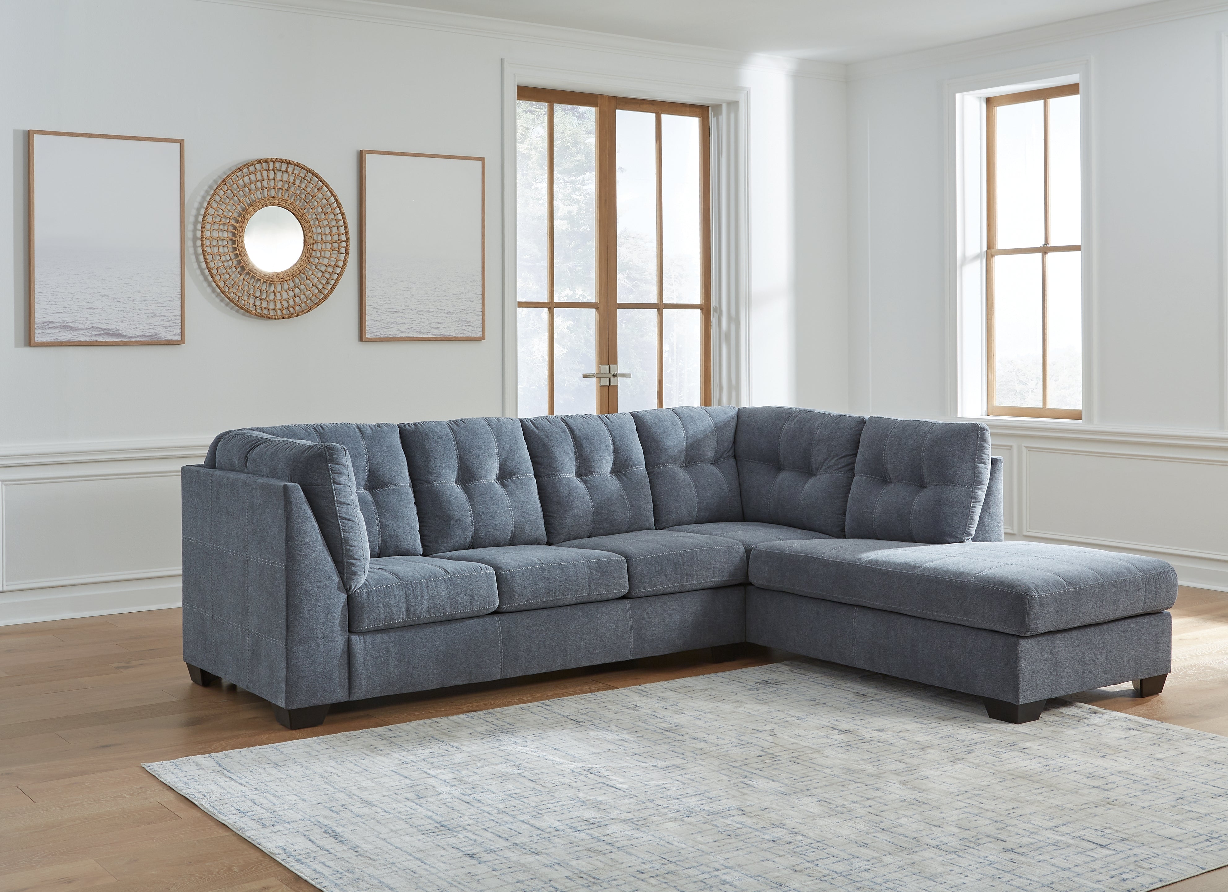 A2Z Furniture - Ashley Furniture - Marleton Sectional - LAF 2-Piece Sectional with Chaise / Denim - 55303S2